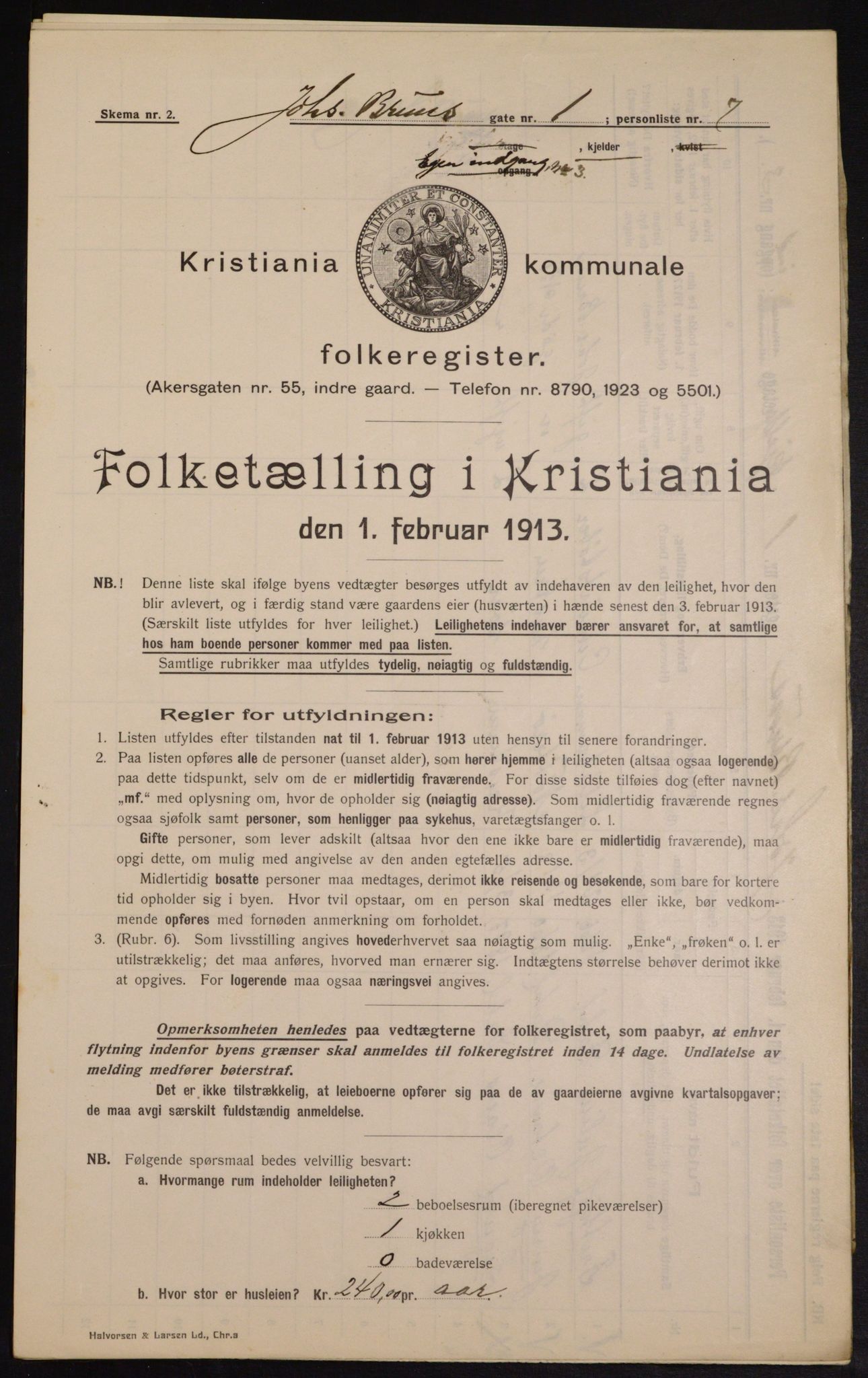 OBA, Municipal Census 1913 for Kristiania, 1913, p. 46778