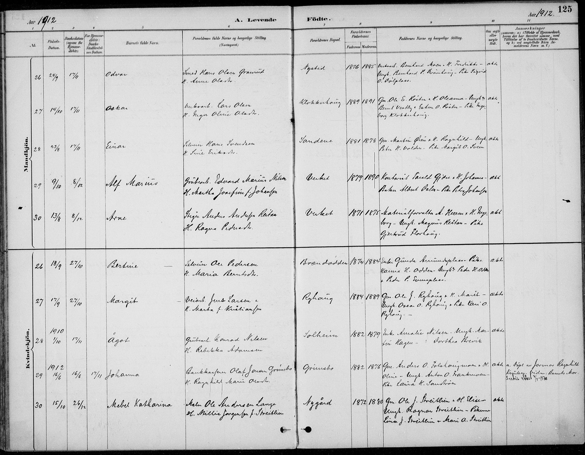 Alvdal prestekontor, AV/SAH-PREST-060/H/Ha/Haa/L0003: Parish register (official) no. 3, 1886-1912, p. 125