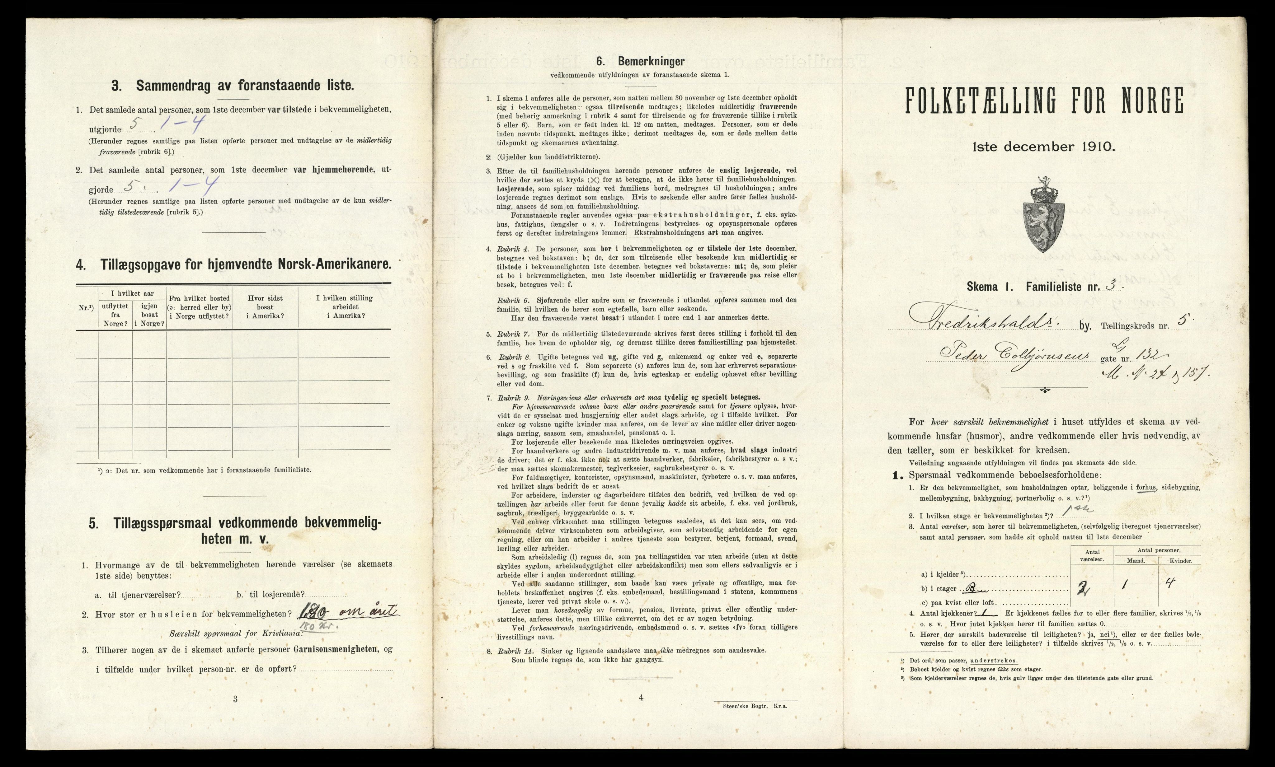 RA, 1910 census for Fredrikshald, 1910, p. 1404