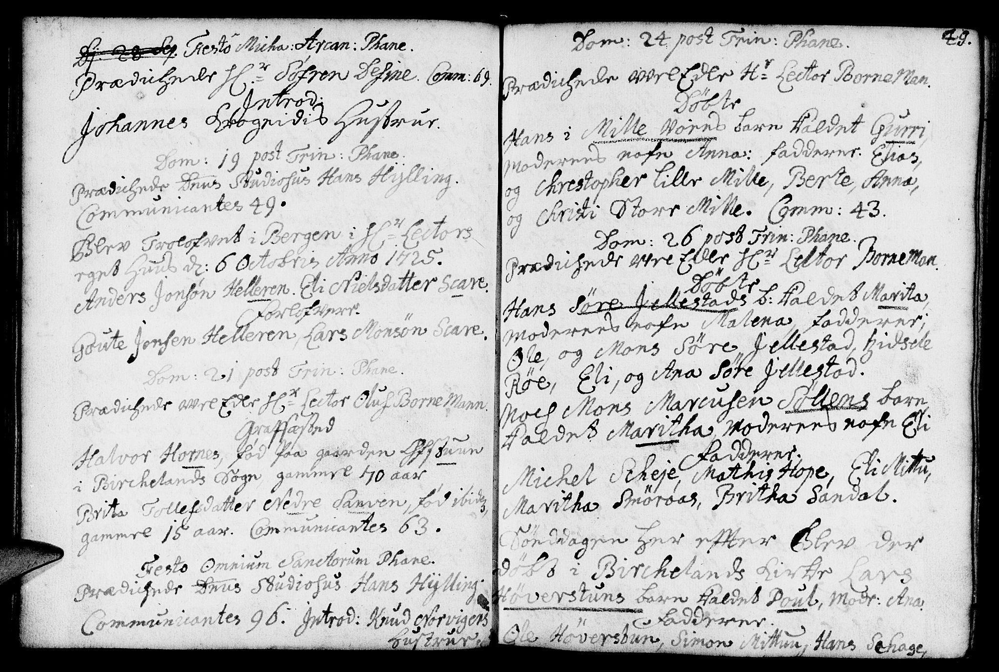 Fana Sokneprestembete, SAB/A-75101/H/Haa/Haaa/L0002: Parish register (official) no. A 2, 1719-1735, p. 49