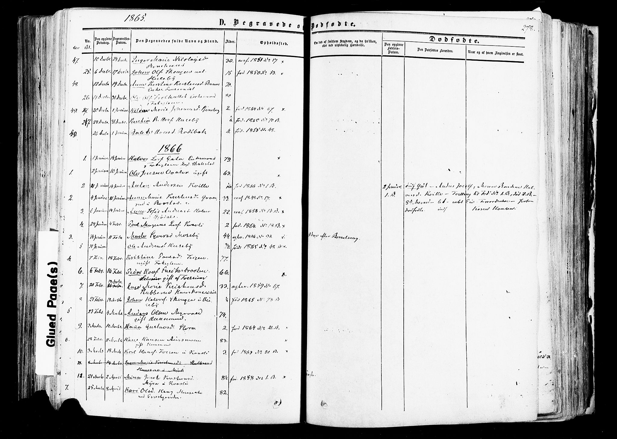 Aurskog prestekontor Kirkebøker, AV/SAO-A-10304a/F/Fa/L0007: Parish register (official) no. I 7, 1854-1877, p. 278