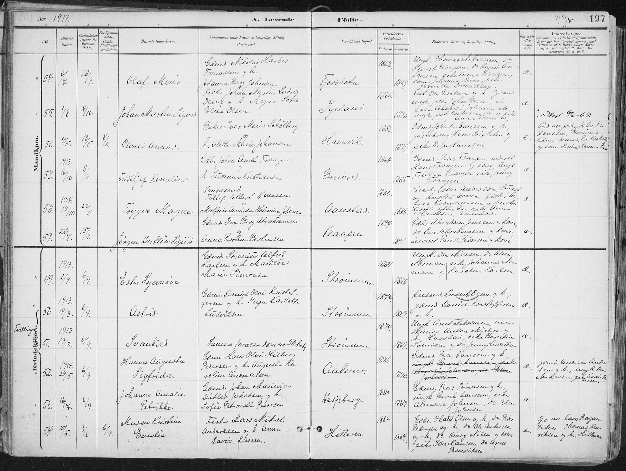 Ibestad sokneprestembete, SATØ/S-0077/H/Ha/Haa/L0017kirke: Parish register (official) no. 17, 1901-1914, p. 197