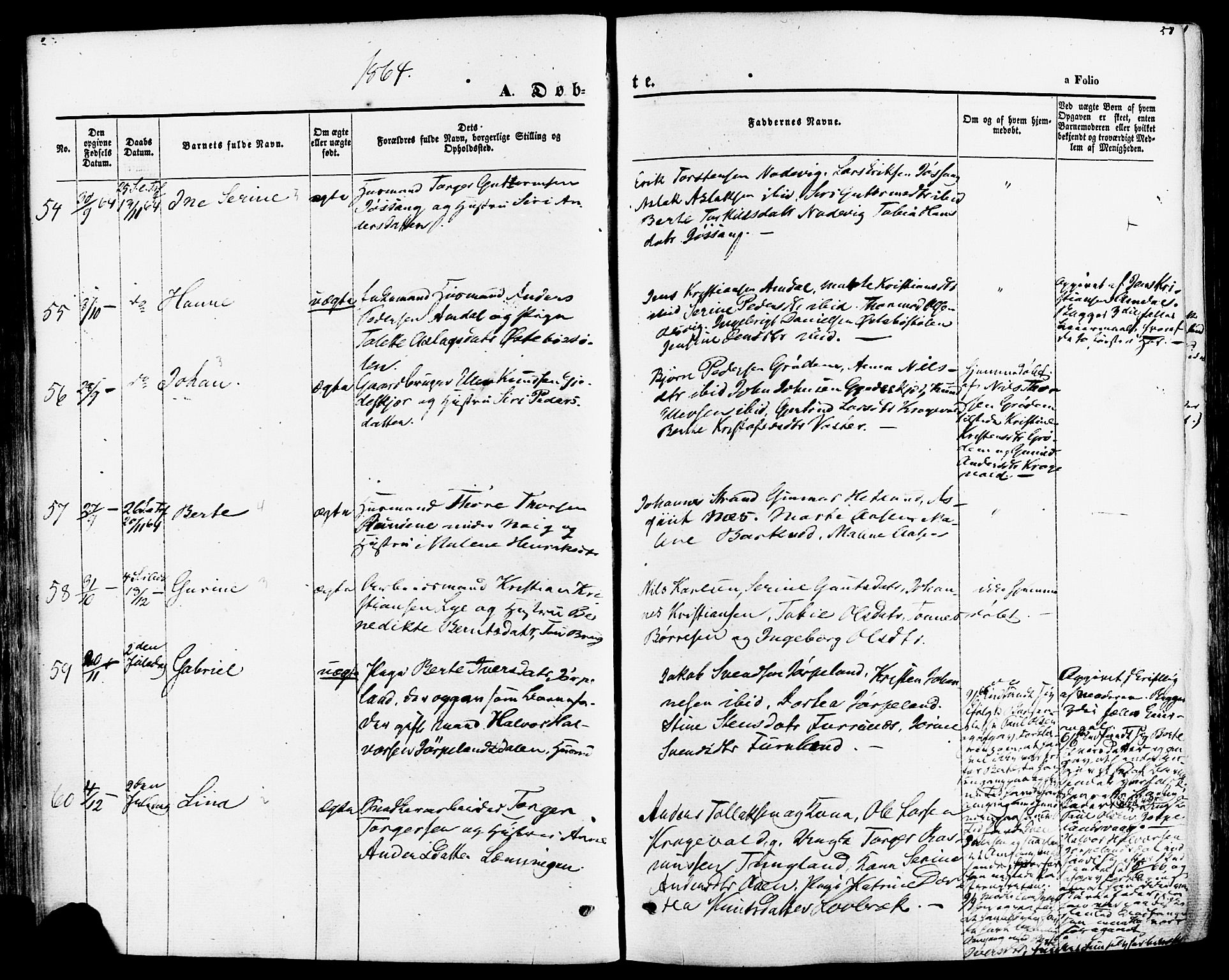 Strand sokneprestkontor, AV/SAST-A-101828/H/Ha/Haa/L0007: Parish register (official) no. A 7, 1855-1881, p. 58