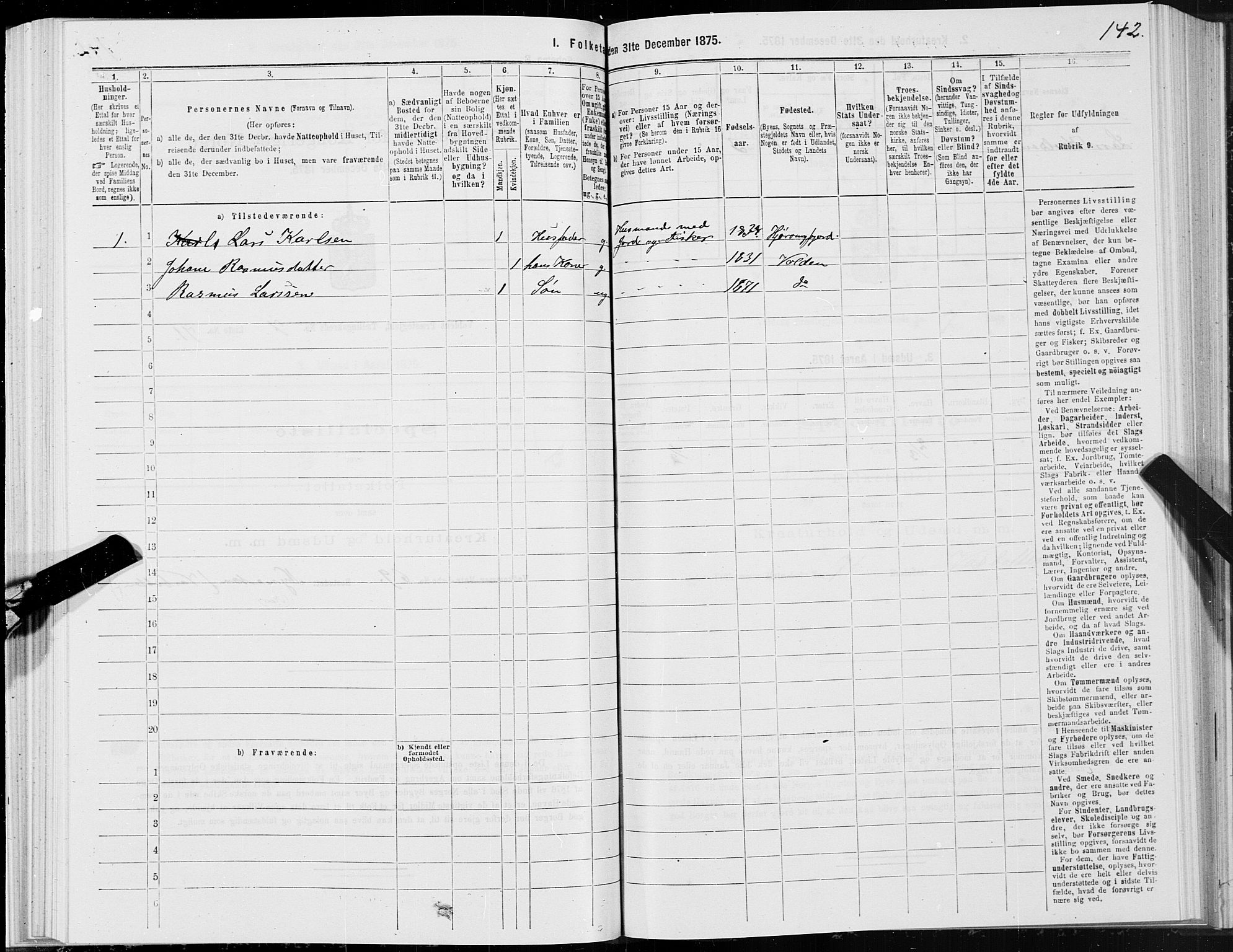 SAT, 1875 census for 1519P Volda, 1875, p. 5142