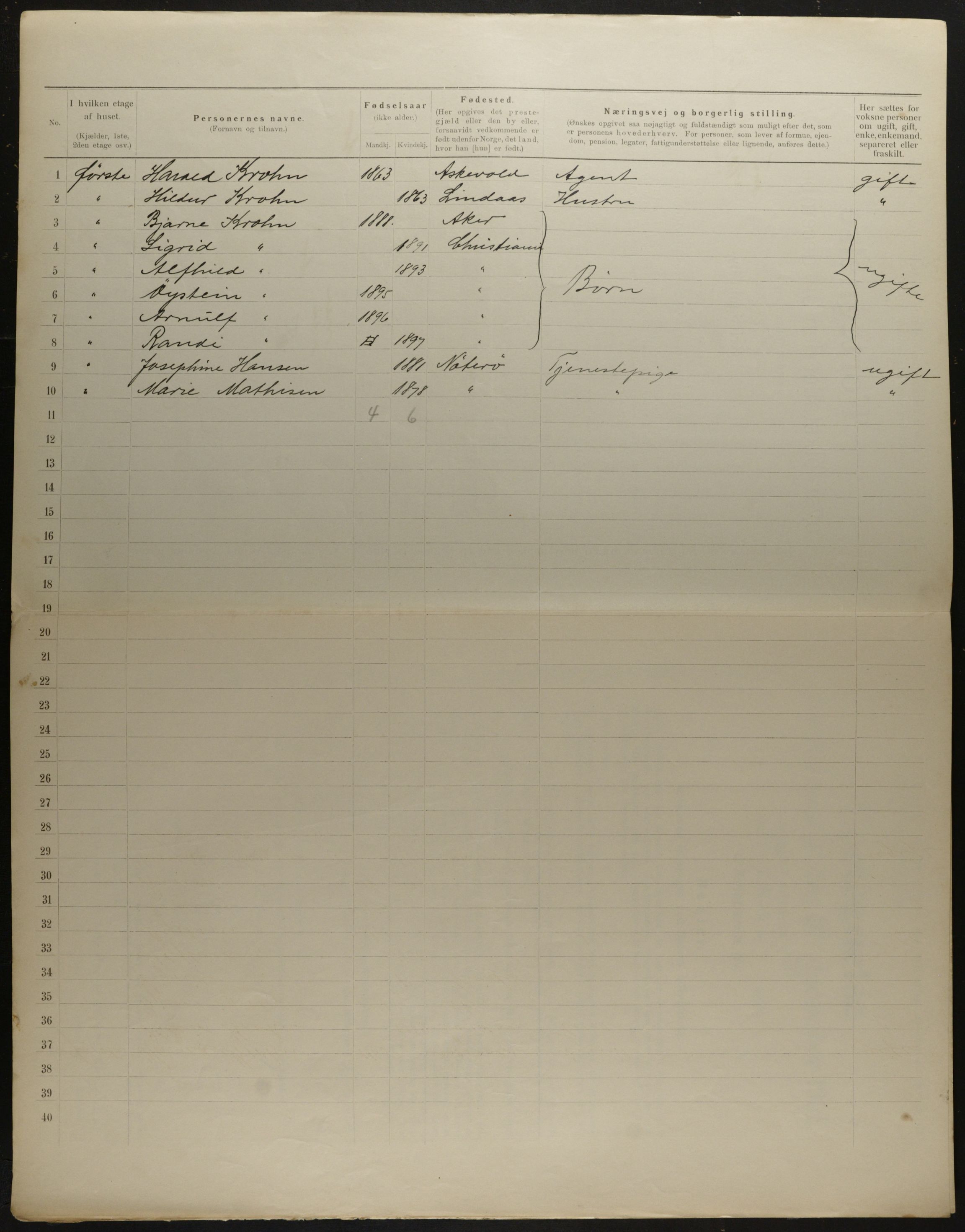 OBA, Municipal Census 1901 for Kristiania, 1901, p. 10944