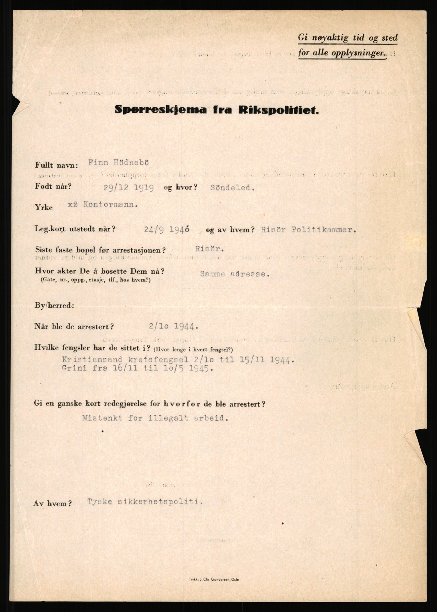 Rikspolitisjefen, AV/RA-S-1560/L/L0007: Heen, Erik C. - Iversen, Trygve, 1940-1945, p. 861