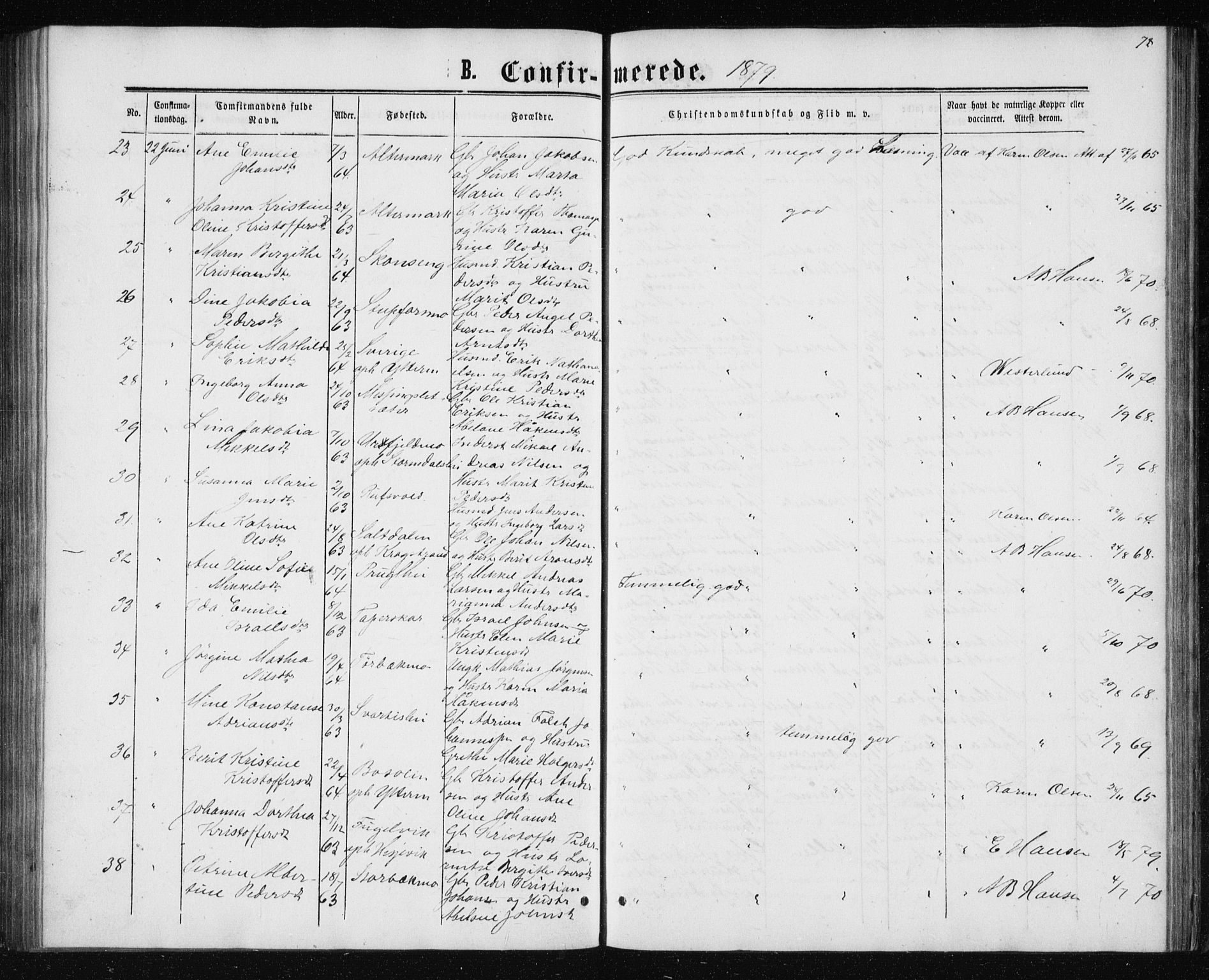 Ministerialprotokoller, klokkerbøker og fødselsregistre - Nordland, AV/SAT-A-1459/827/L0416: Parish register (copy) no. 827C05, 1865-1886, p. 78