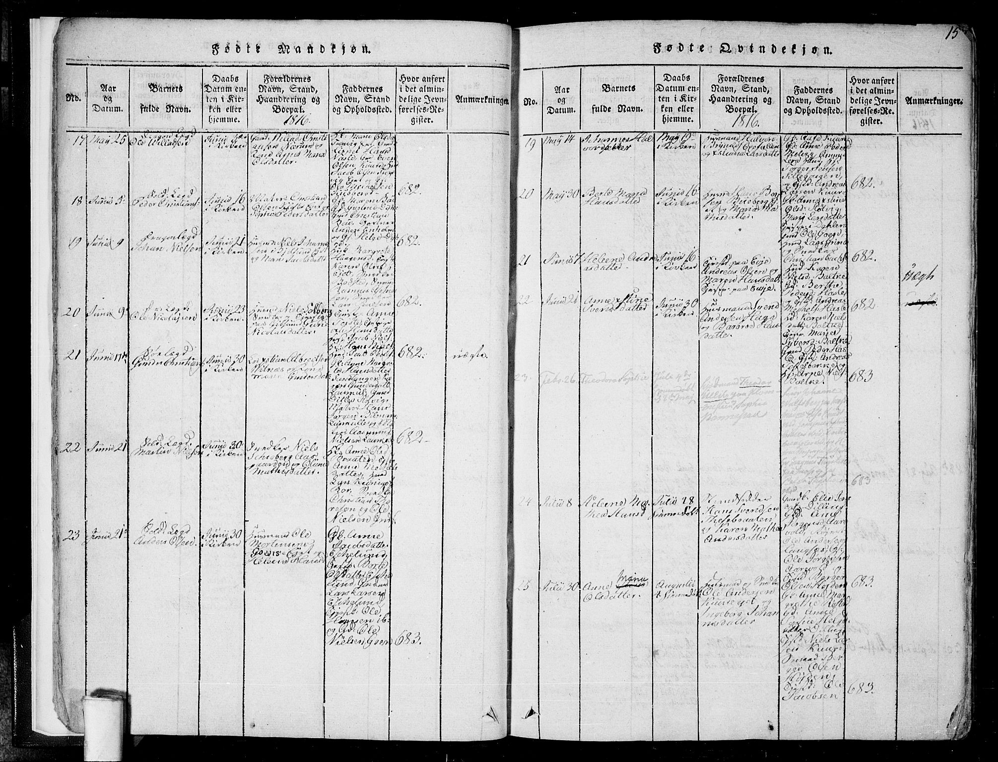 Rygge prestekontor Kirkebøker, SAO/A-10084b/F/Fa/L0003: Parish register (official) no. 3, 1814-1836, p. 14-15