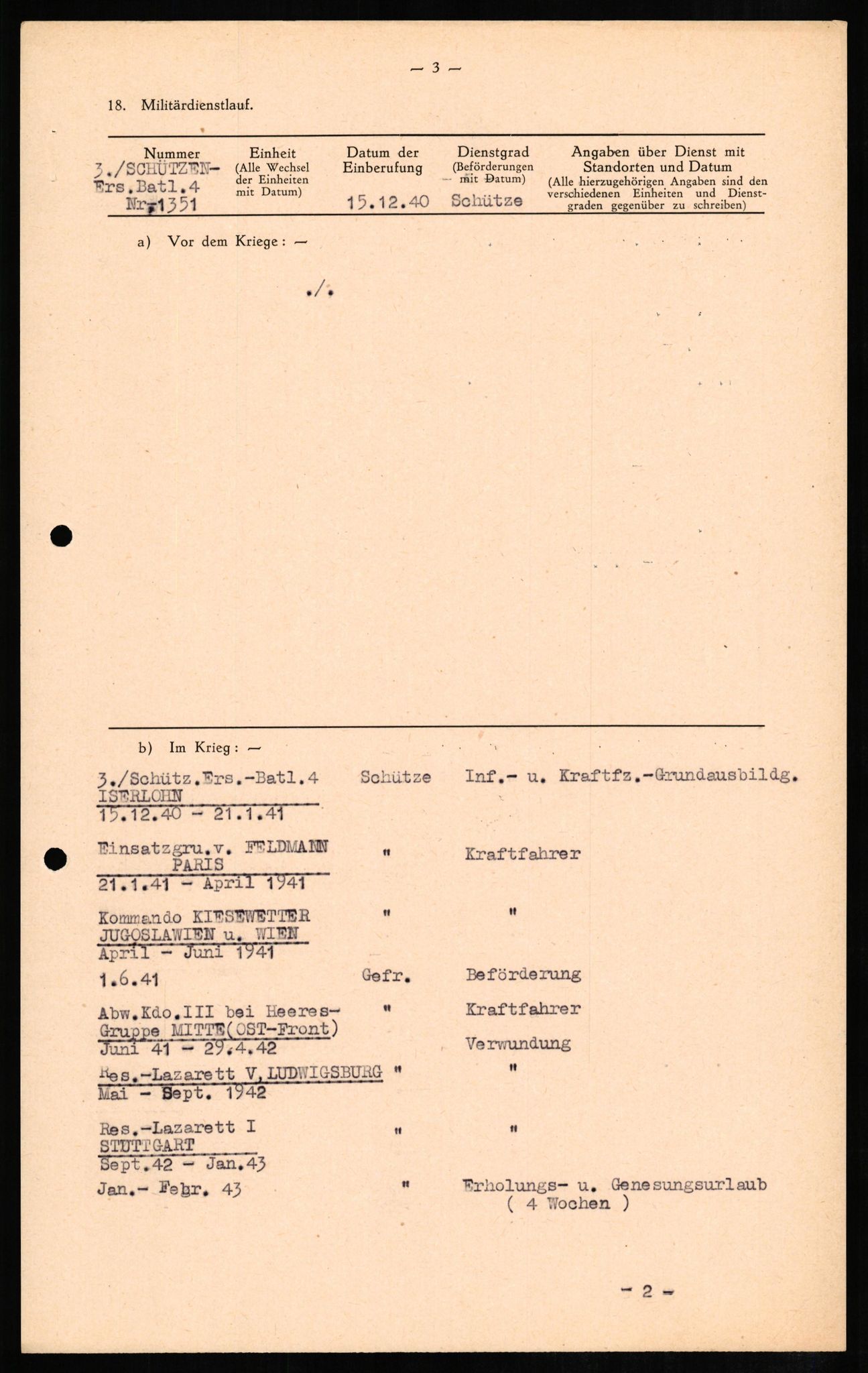 Forsvaret, Forsvarets overkommando II, RA/RAFA-3915/D/Db/L0010: CI Questionaires. Tyske okkupasjonsstyrker i Norge. Tyskere., 1945-1946, p. 123