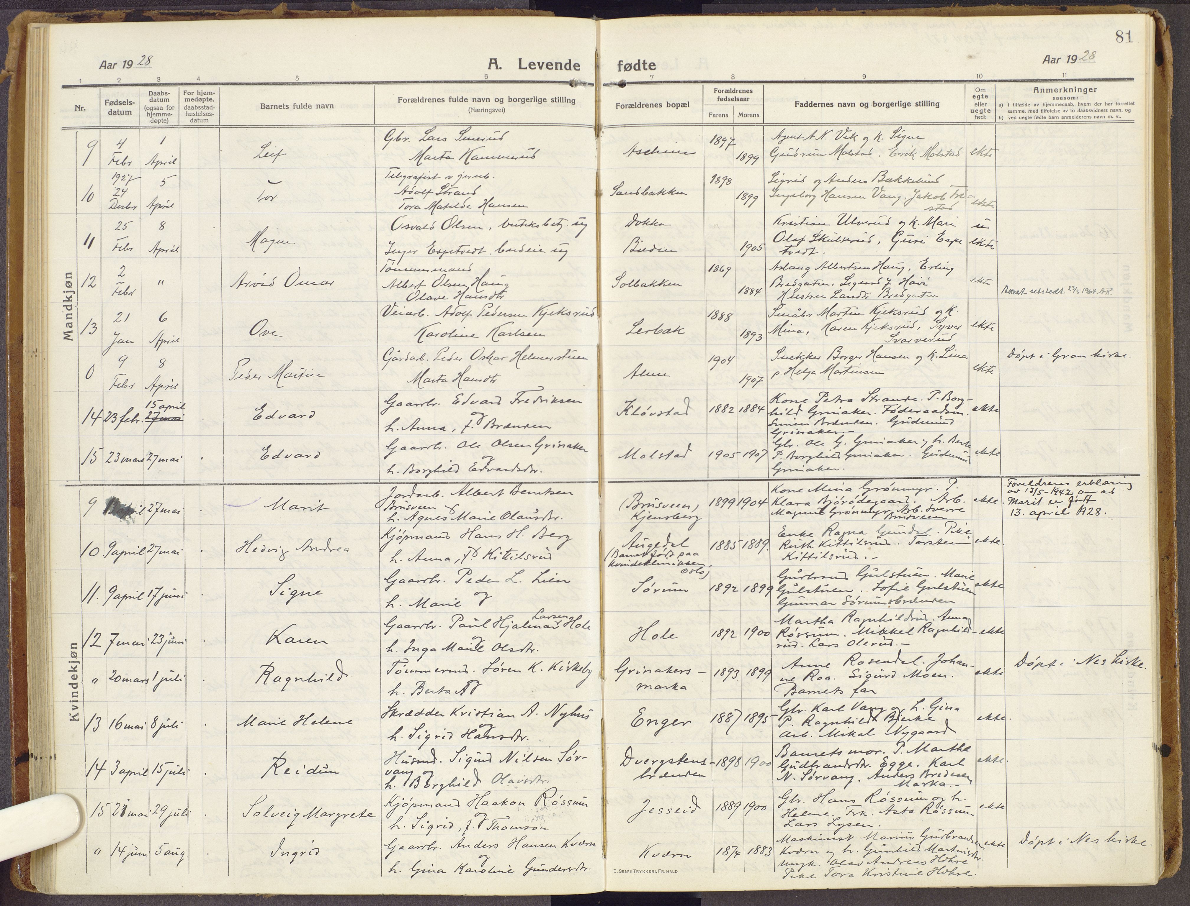 Brandbu prestekontor, SAH/PREST-114/H/Ha/Haa/L0003: Parish register (official) no. 3, 1914-1928, p. 81