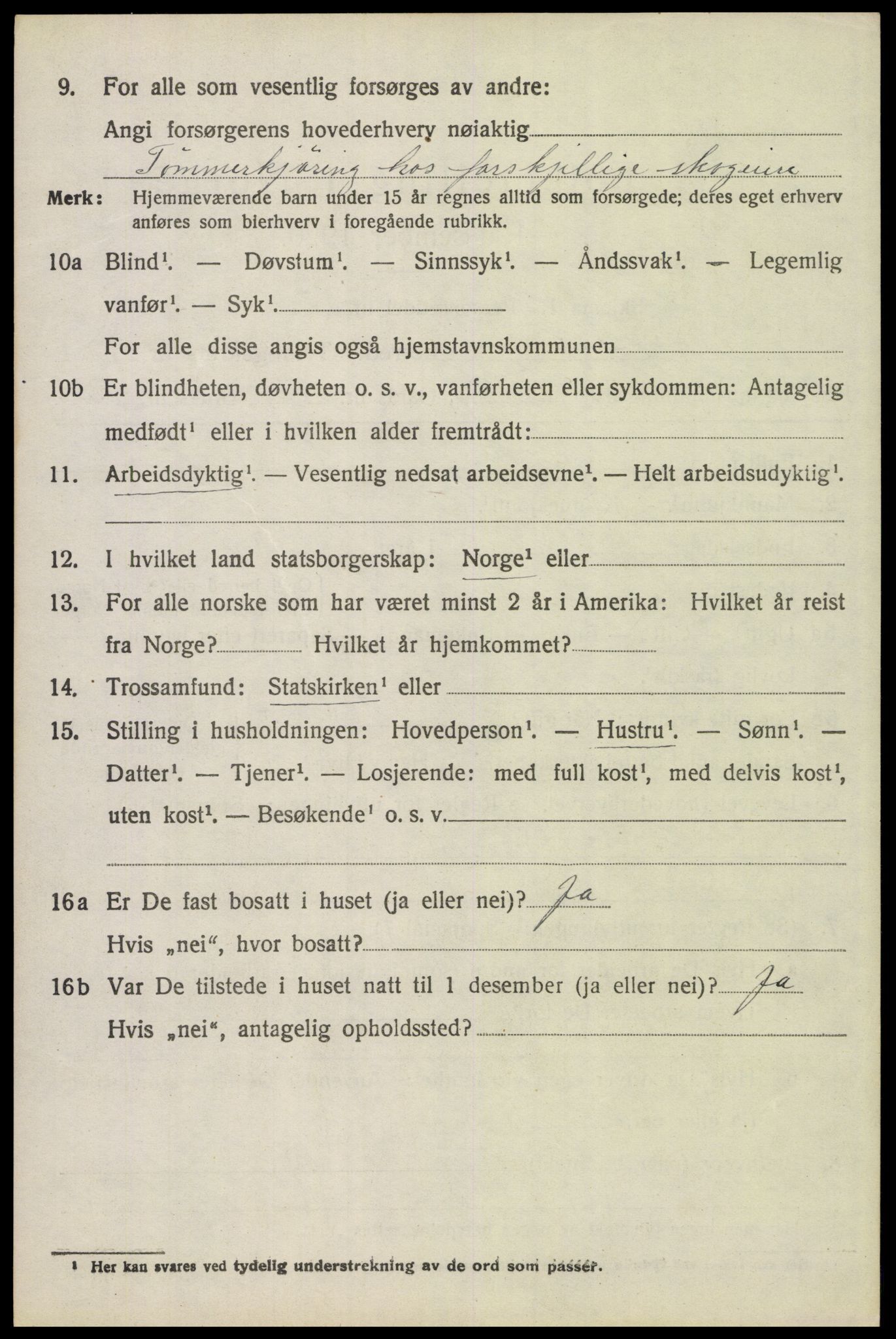 SAH, 1920 census for Trysil, 1920, p. 14830