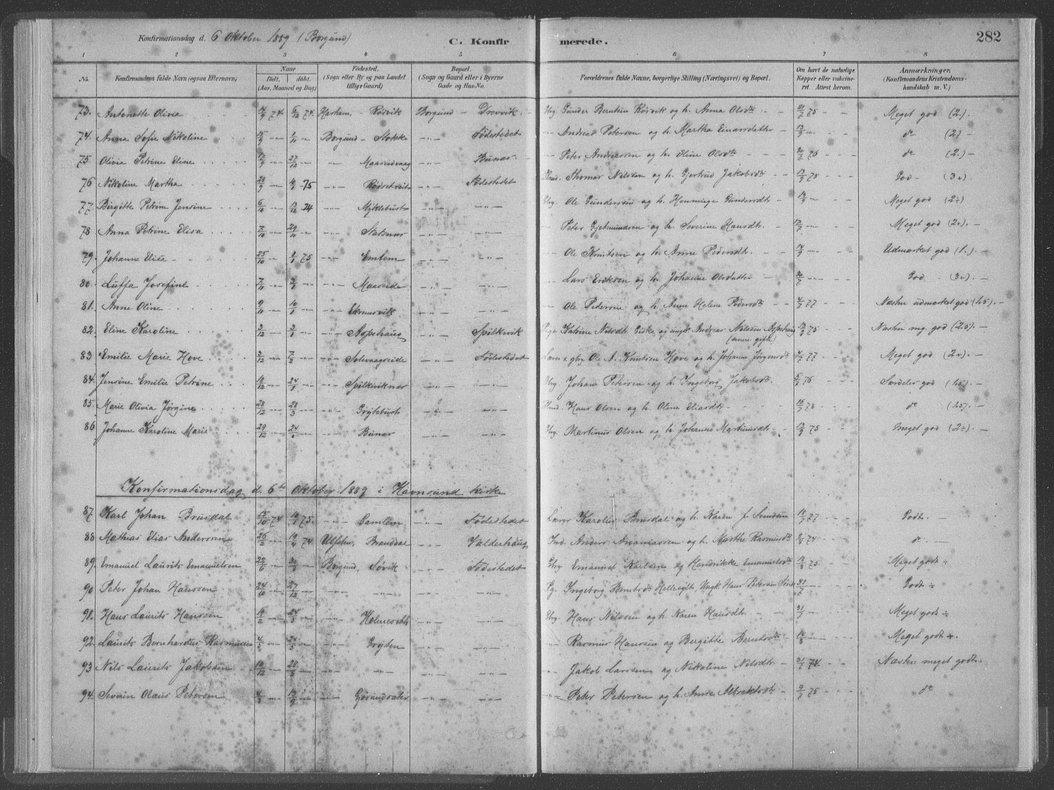 Ministerialprotokoller, klokkerbøker og fødselsregistre - Møre og Romsdal, AV/SAT-A-1454/528/L0402: Parish register (official) no. 528A12II, 1880-1903, p. 282