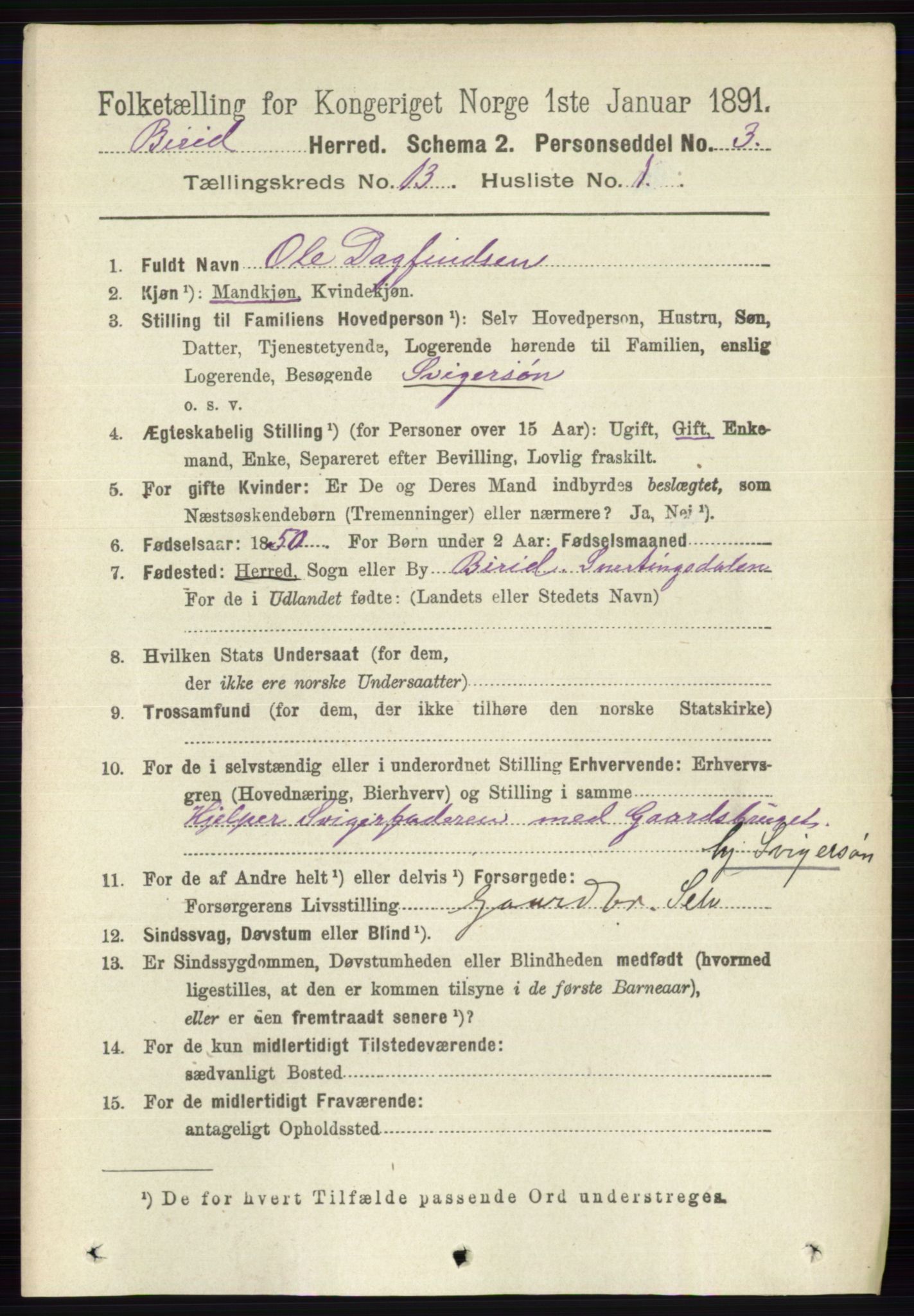 RA, 1891 census for 0525 Biri, 1891, p. 5313