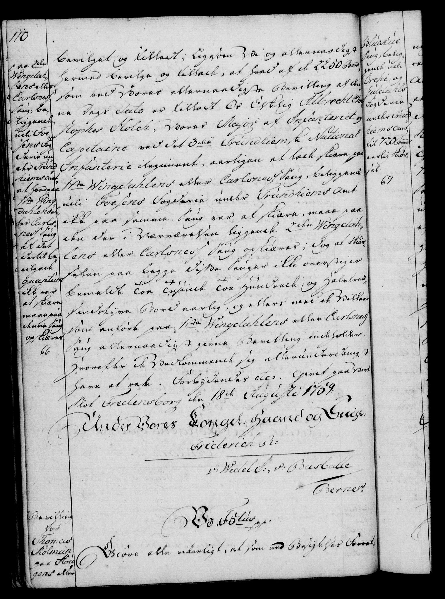 Rentekammeret, Kammerkanselliet, RA/EA-3111/G/Gg/Gga/L0007: Norsk ekspedisjonsprotokoll med register (merket RK 53.7), 1759-1768, p. 110