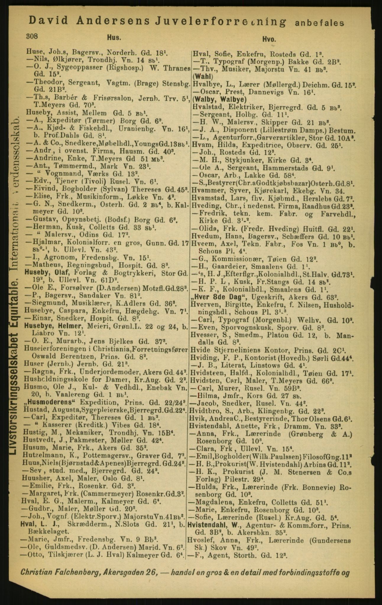 Kristiania/Oslo adressebok, PUBL/-, 1897, p. 308