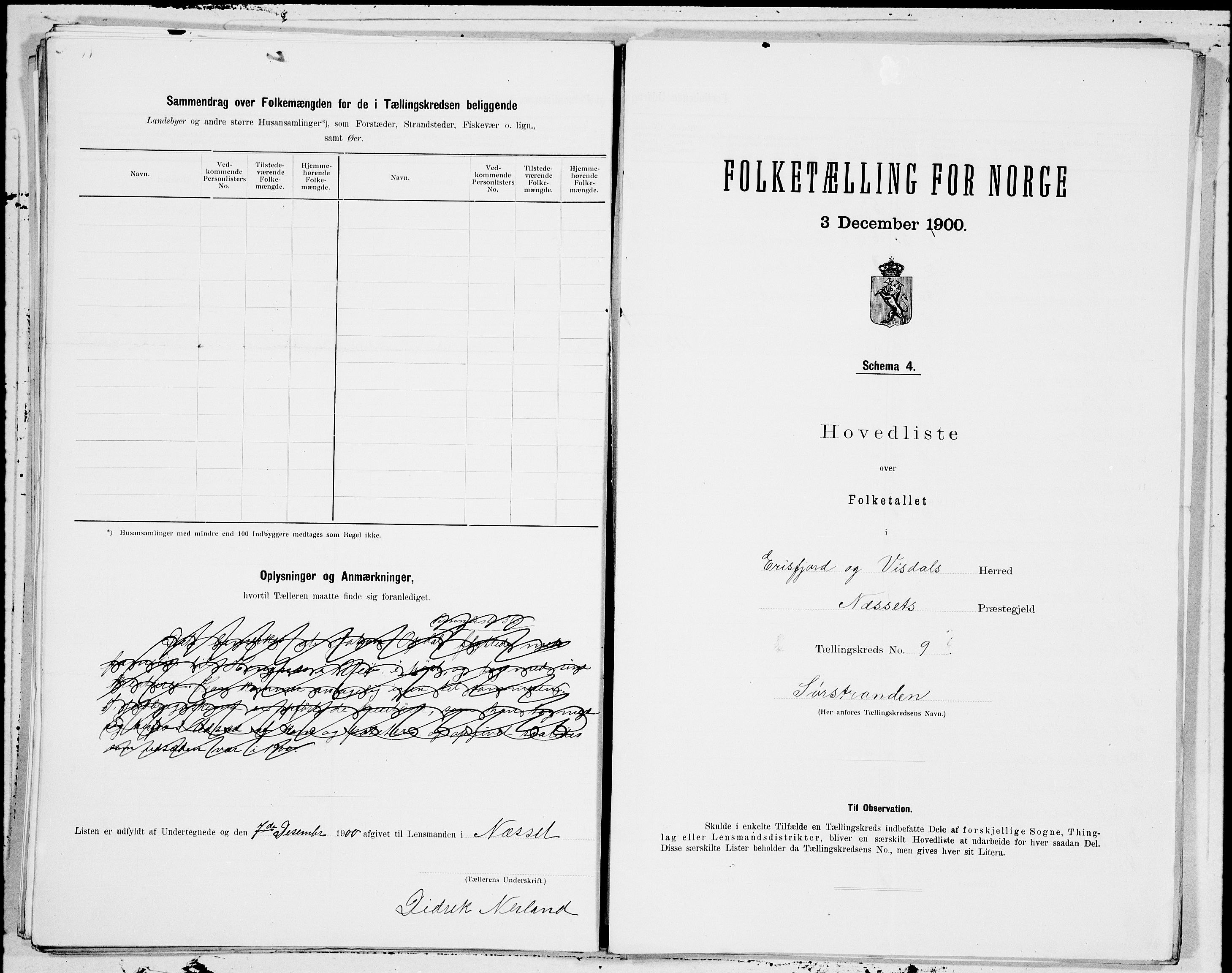 SAT, 1900 census for Eresfjord og Vistdal, 1900, p. 18