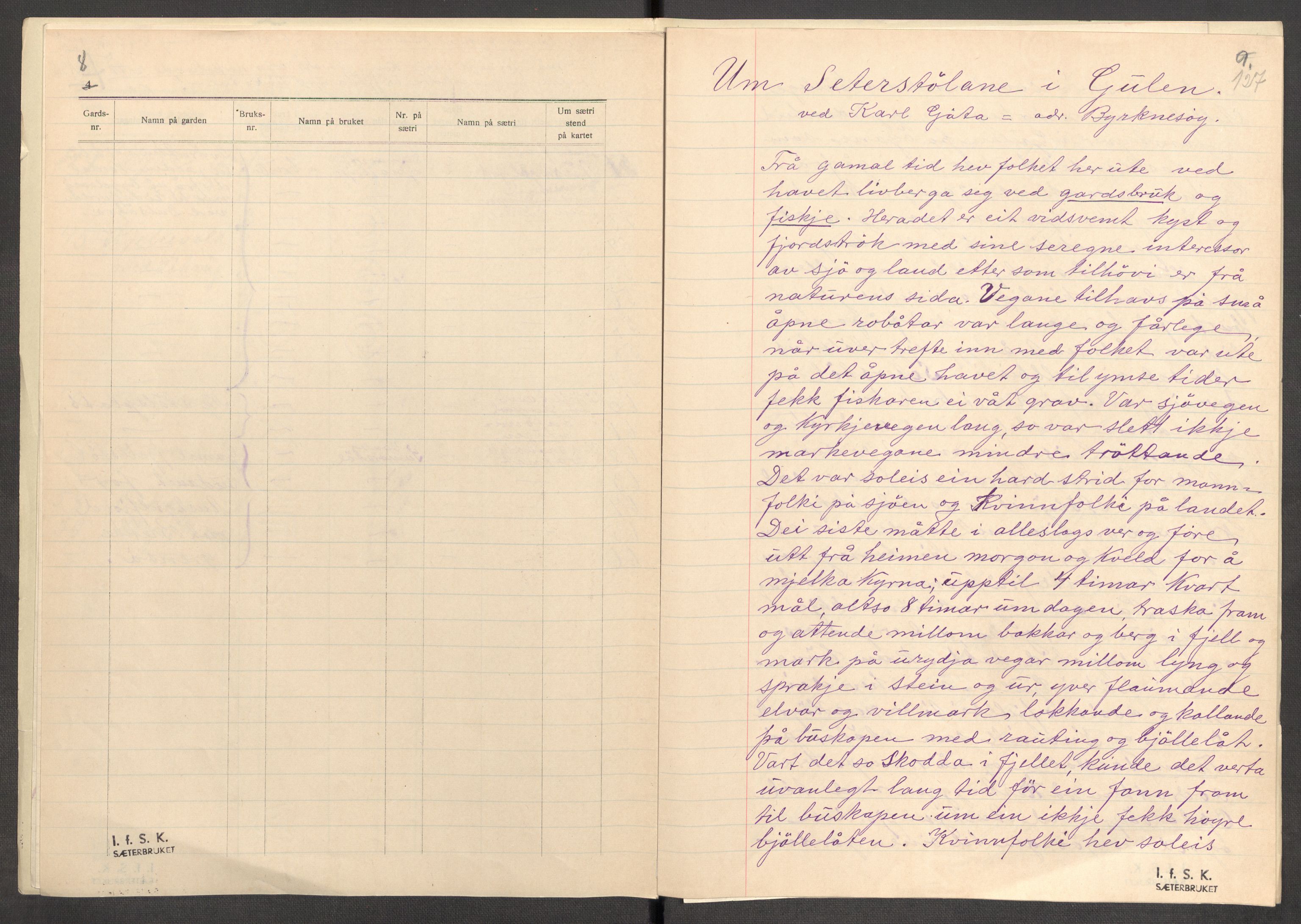 Instituttet for sammenlignende kulturforskning, AV/RA-PA-0424/F/Fc/L0011/0002: Eske B11: / Sogn og Fjordane (perm XXIX), 1934-1937, p. 127