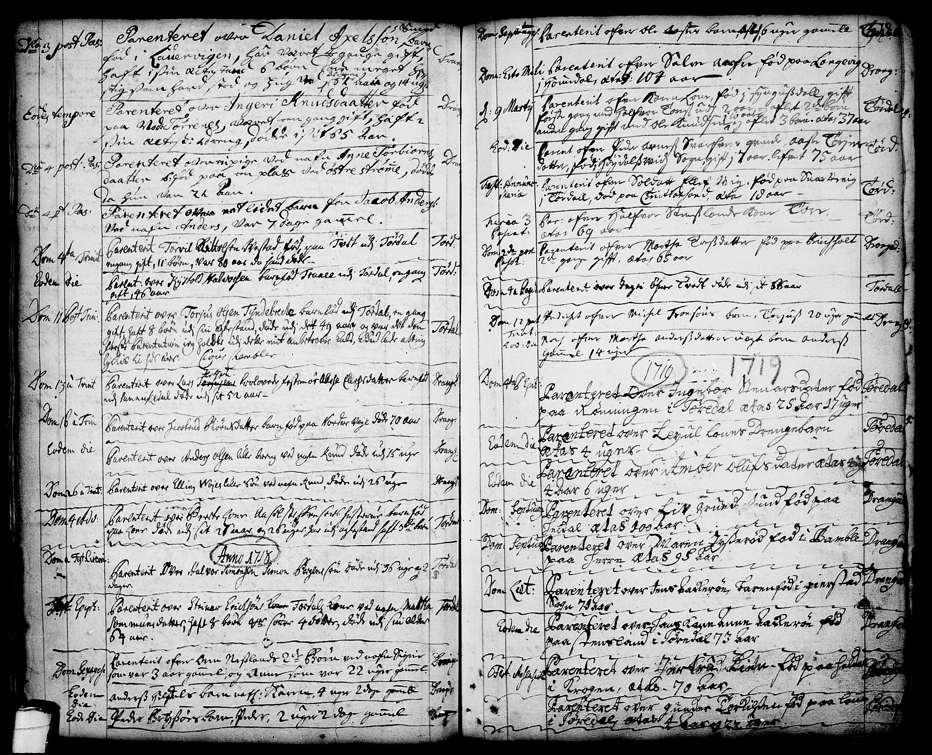 Drangedal kirkebøker, SAKO/A-258/F/Fa/L0001: Parish register (official) no. 1, 1697-1767, p. 74