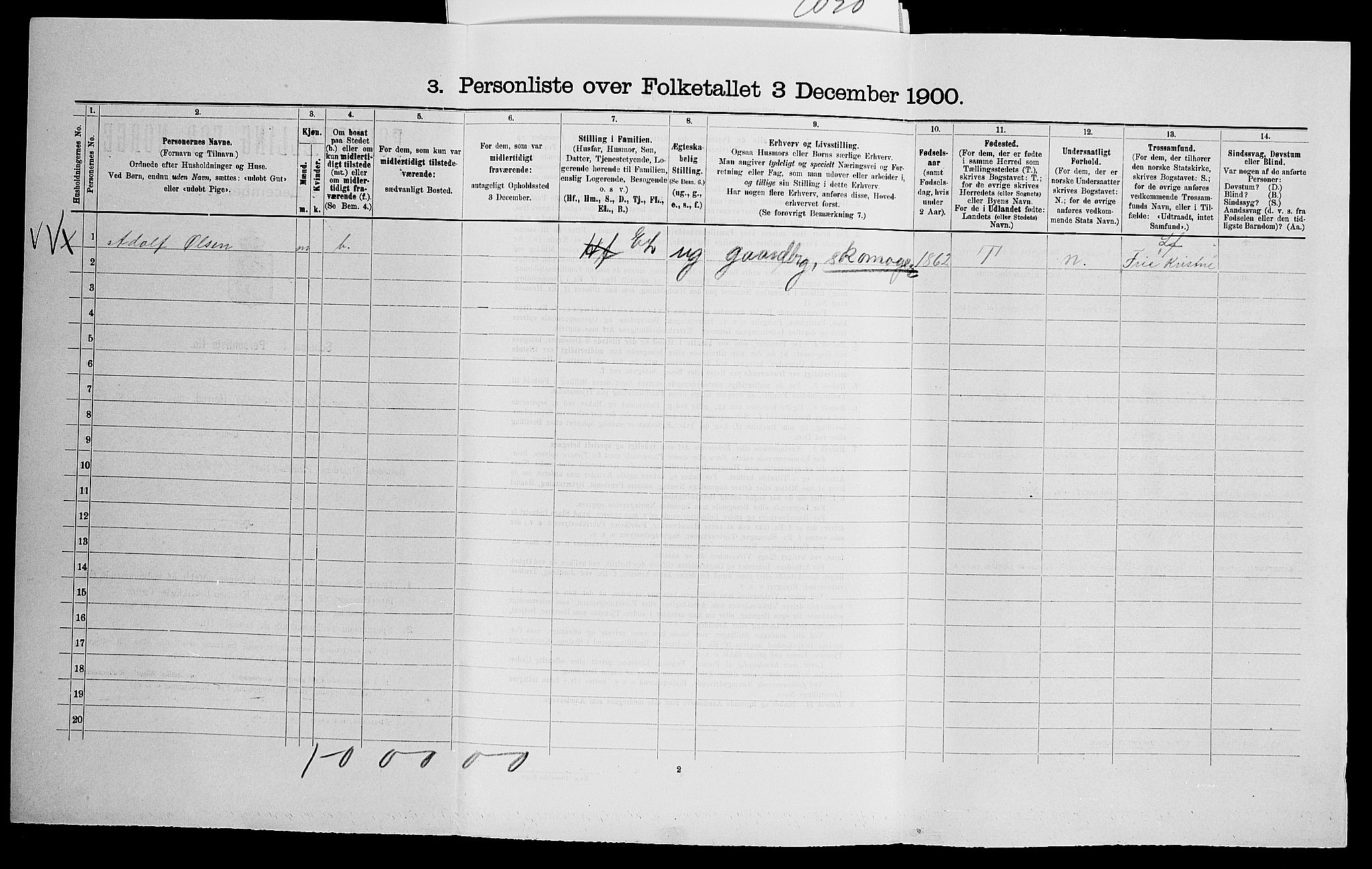 SAK, 1900 census for Halse og Harkmark, 1900, p. 799