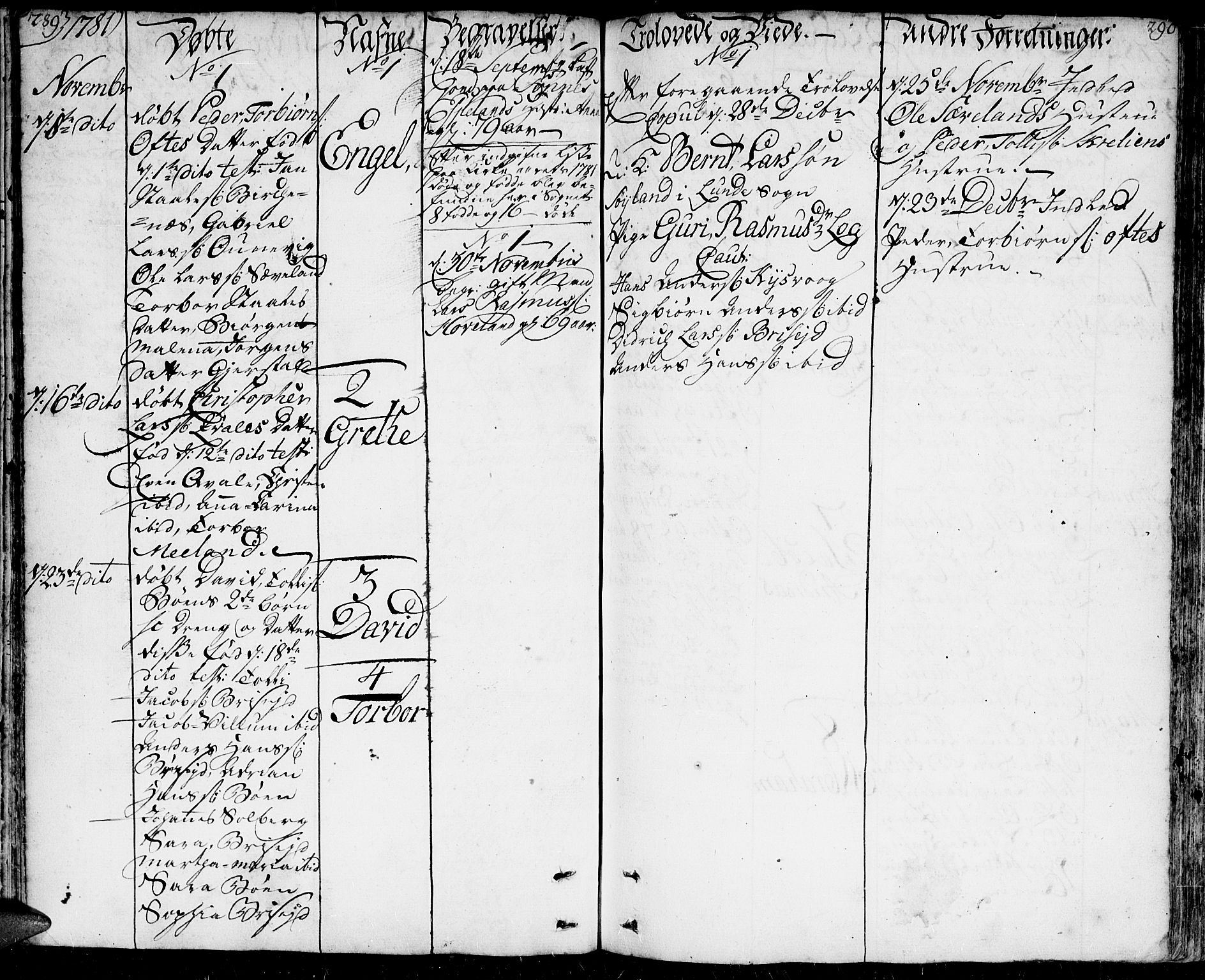 Herad sokneprestkontor, SAK/1111-0018/F/Fa/Faa/L0001: Parish register (official) no. A 1 /1, 1768-1799, p. 289-290