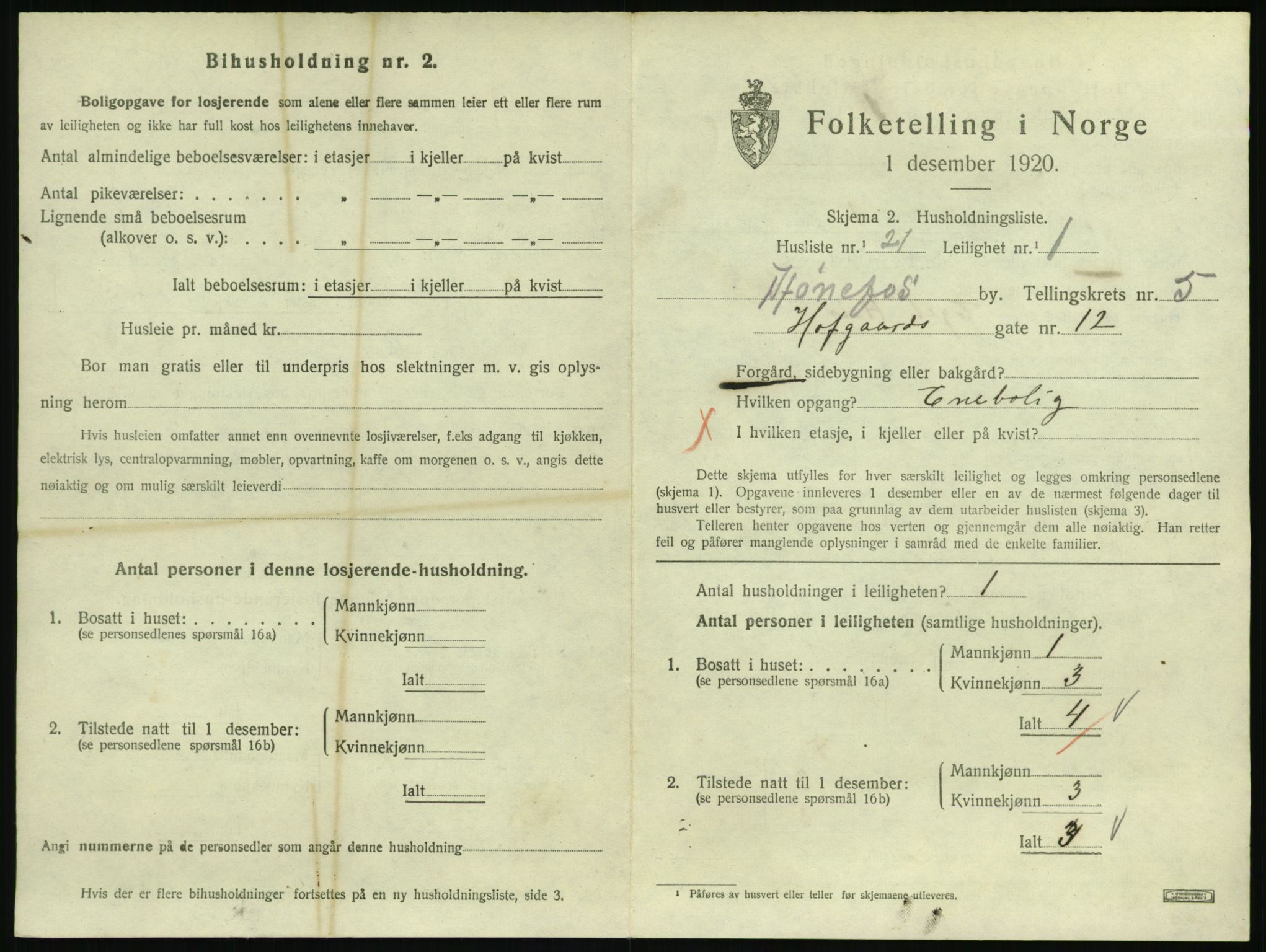 SAKO, 1920 census for Hønefoss, 1920, p. 1902