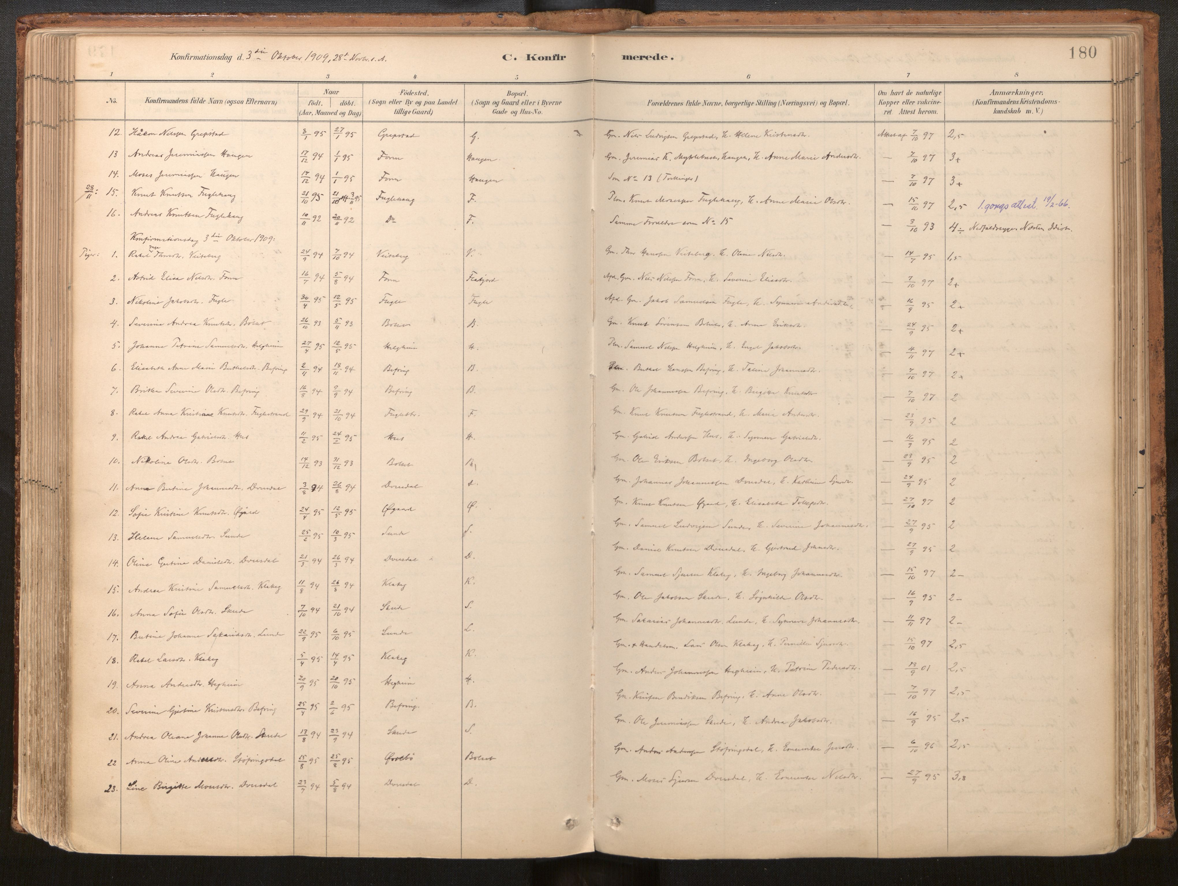 Jølster sokneprestembete, SAB/A-80701/H/Haa/Haac/L0001: Parish register (official) no. C 1, 1882-1928, p. 180