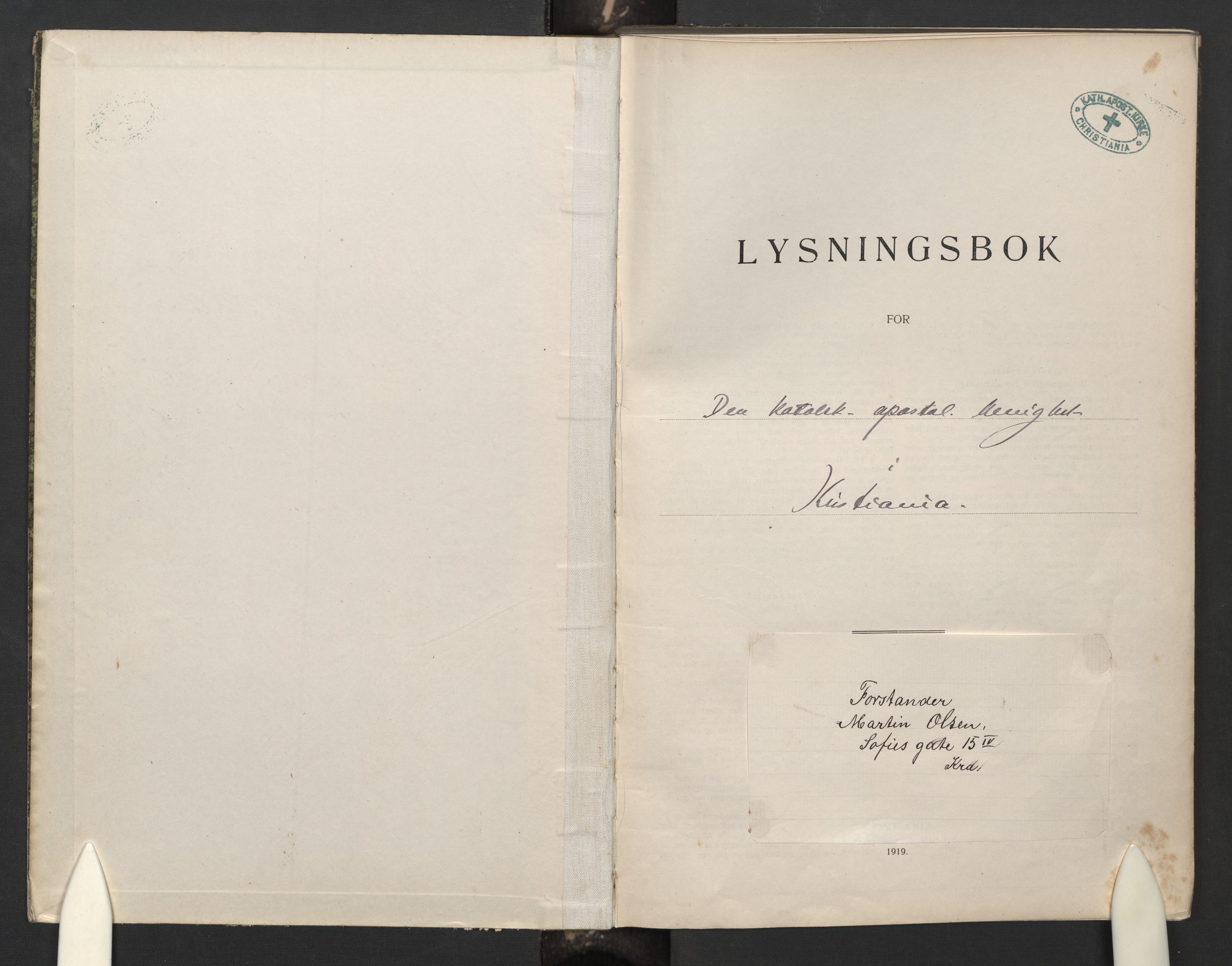 Den katolsk apostoliske menighet i Oslo , AV/SAO-PAO-0214/H/L0001: Dissenter register no. 1, 1919-1947