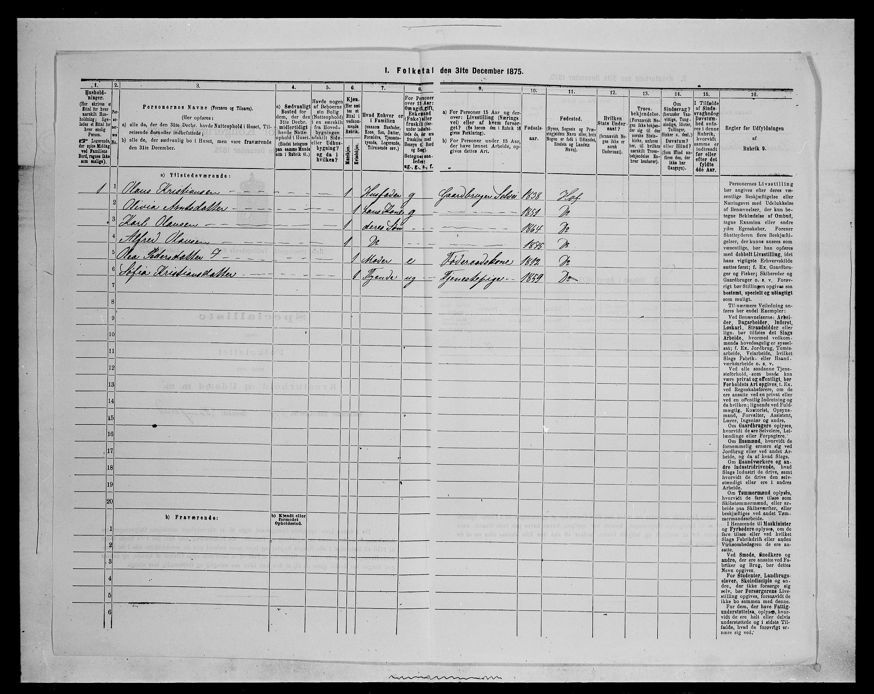 SAH, 1875 census for 0424P Hof, 1875, p. 230