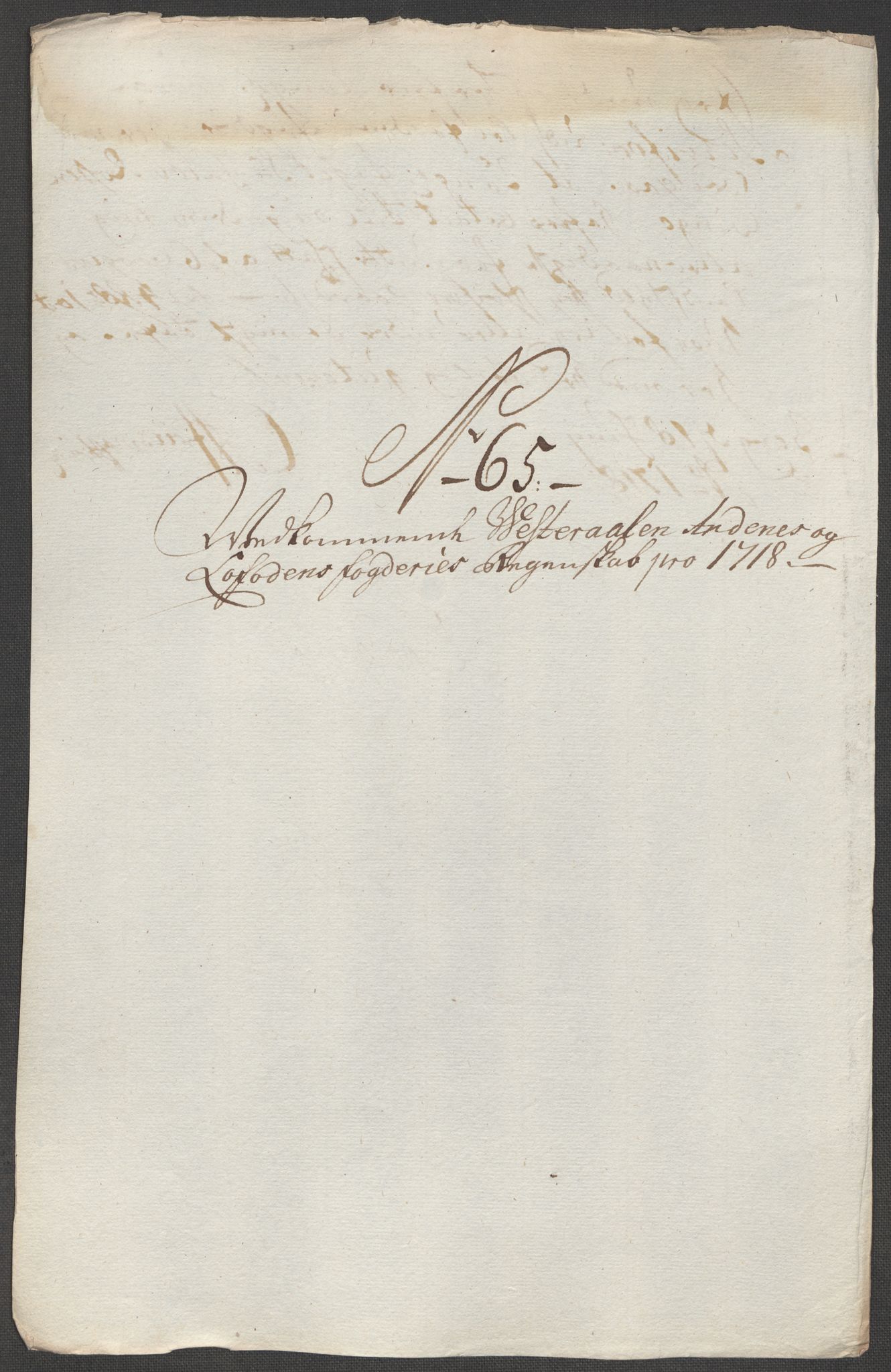 Rentekammeret inntil 1814, Reviderte regnskaper, Fogderegnskap, AV/RA-EA-4092/R67/L4684: Fogderegnskap Vesterålen, Andenes og Lofoten, 1718, p. 350