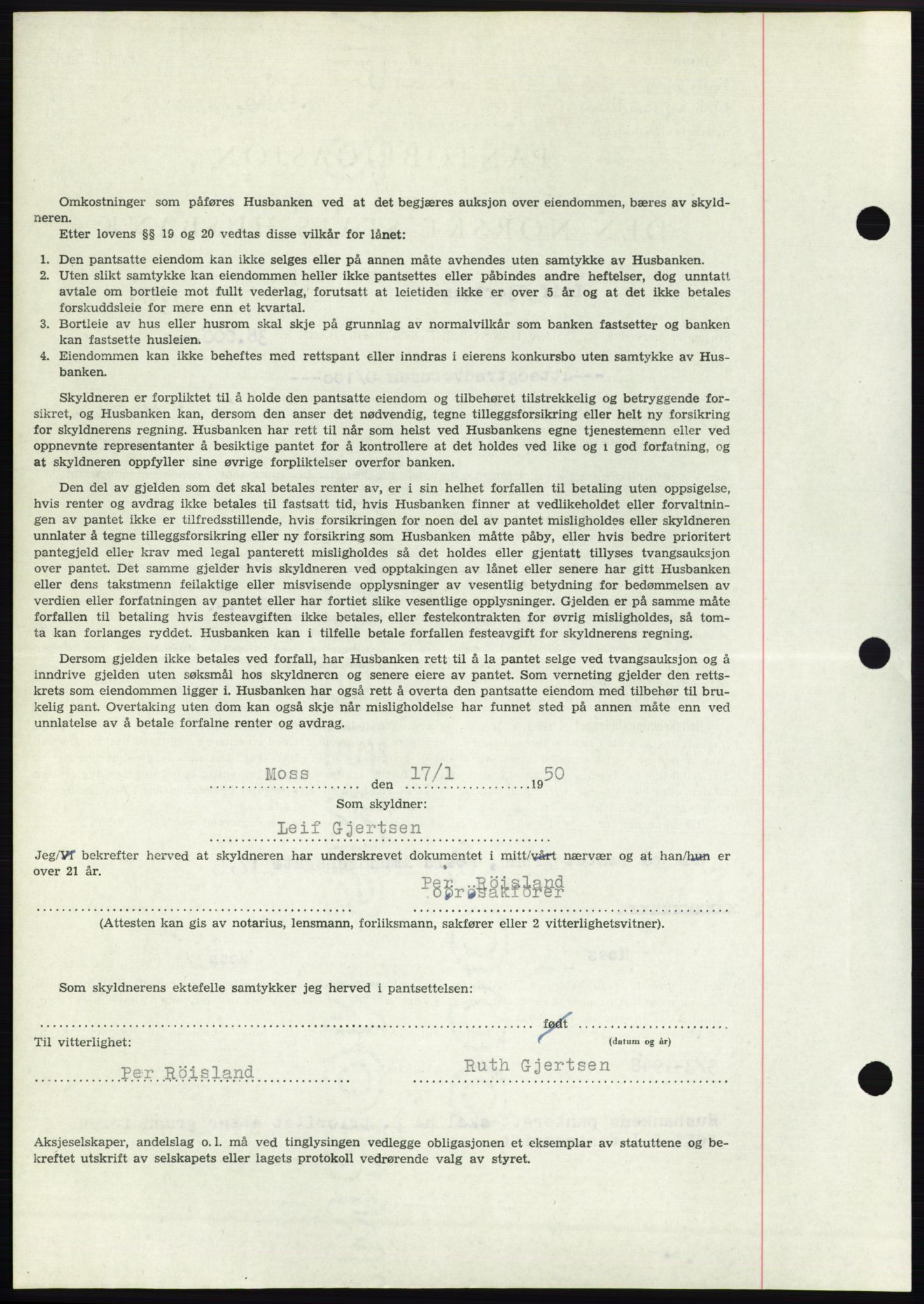 Moss sorenskriveri, SAO/A-10168: Mortgage book no. B23, 1949-1950, Diary no: : 178/1950