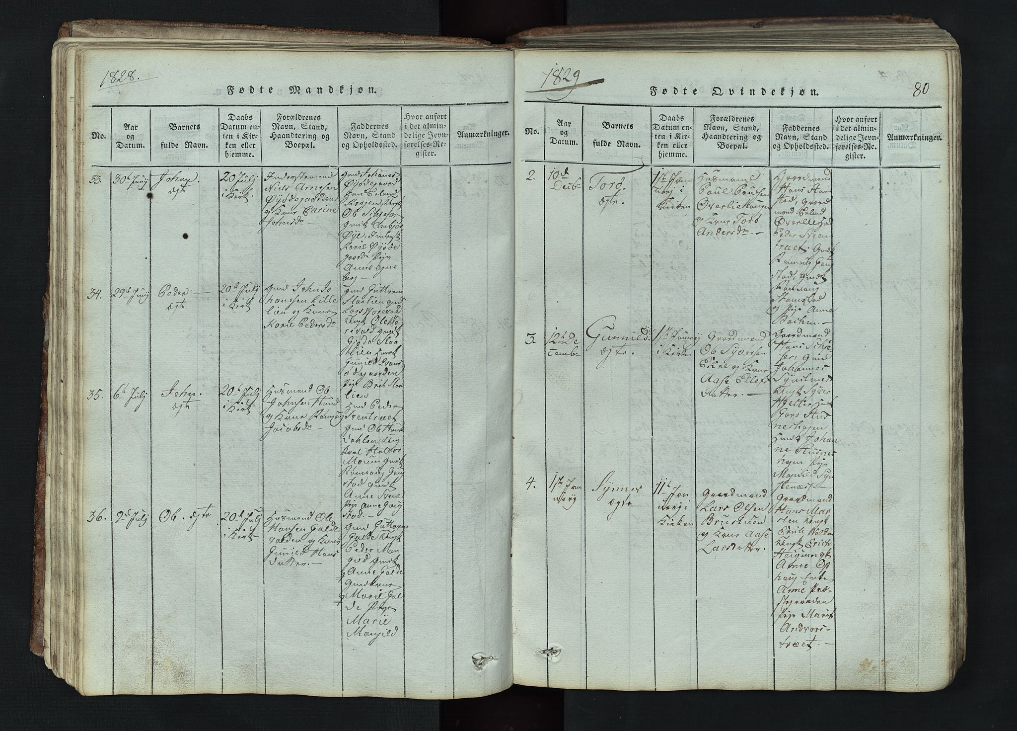 Lom prestekontor, SAH/PREST-070/L/L0002: Parish register (copy) no. 2, 1815-1844, p. 80