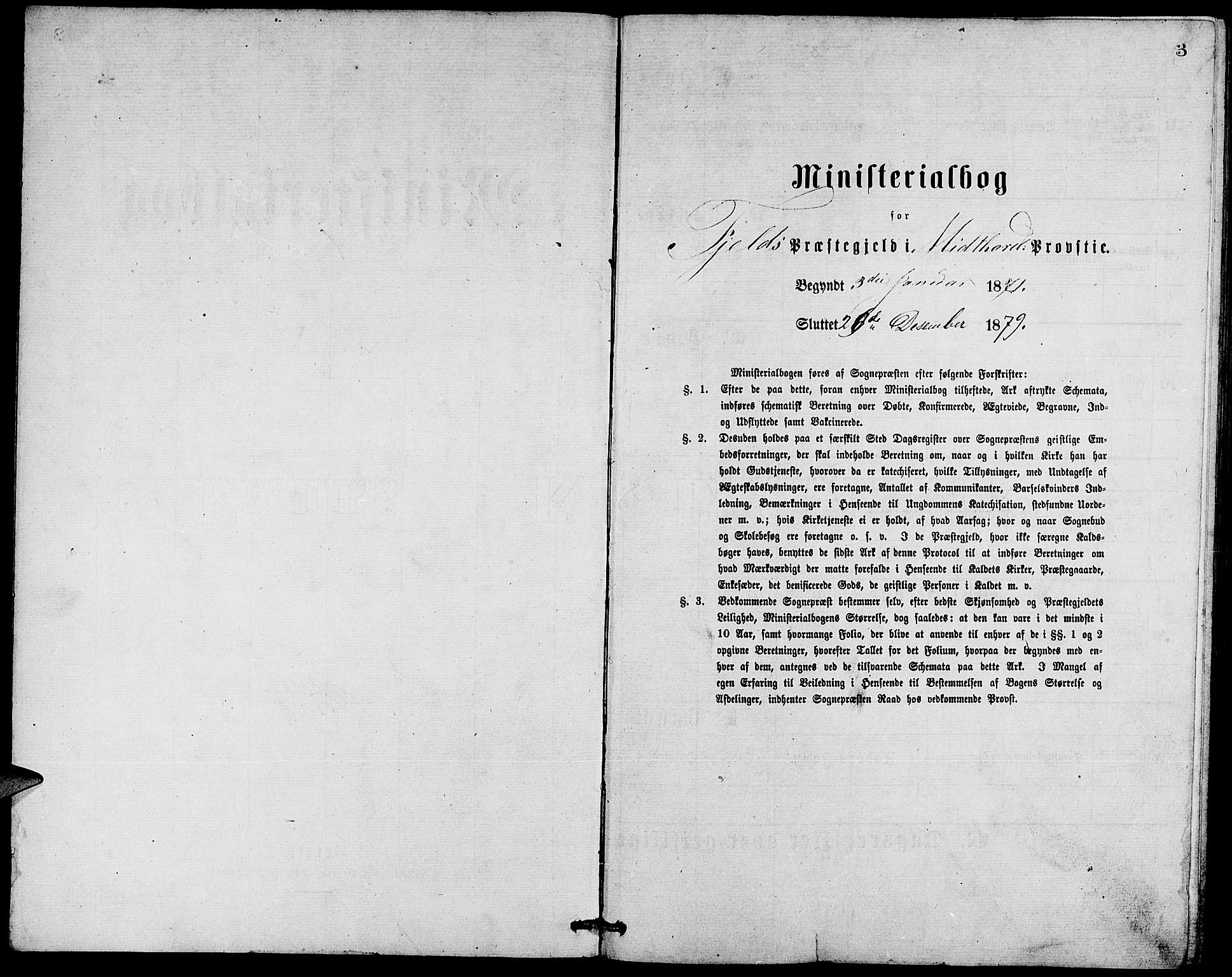 Fjell sokneprestembete, SAB/A-75301/H/Hab: Parish register (copy) no. A 2, 1871-1879, p. 3