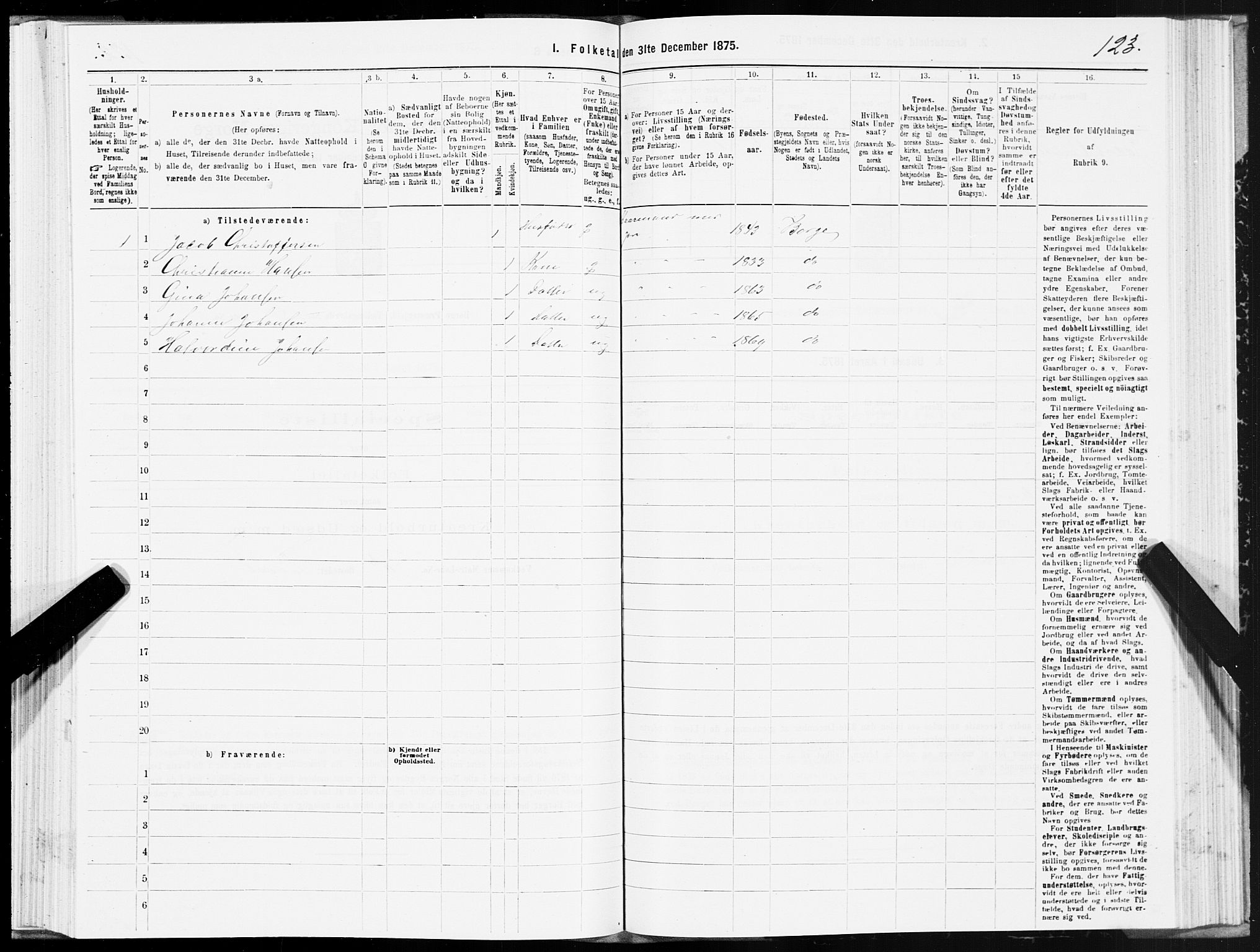 SAT, 1875 census for 1862P Borge, 1875, p. 2123