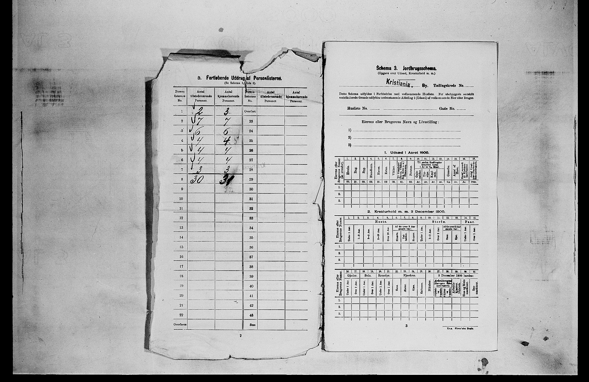 SAO, 1900 census for Kristiania, 1900, p. 16100