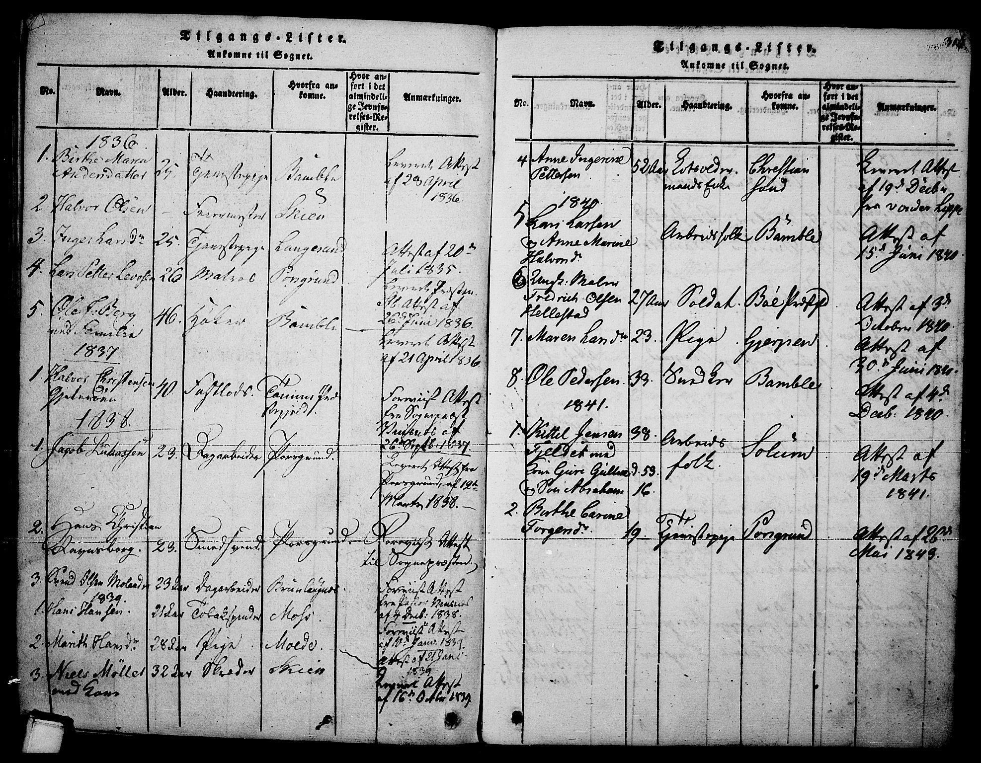 Brevik kirkebøker, SAKO/A-255/F/Fa/L0004: Parish register (official) no. 4, 1814-1846, p. 314
