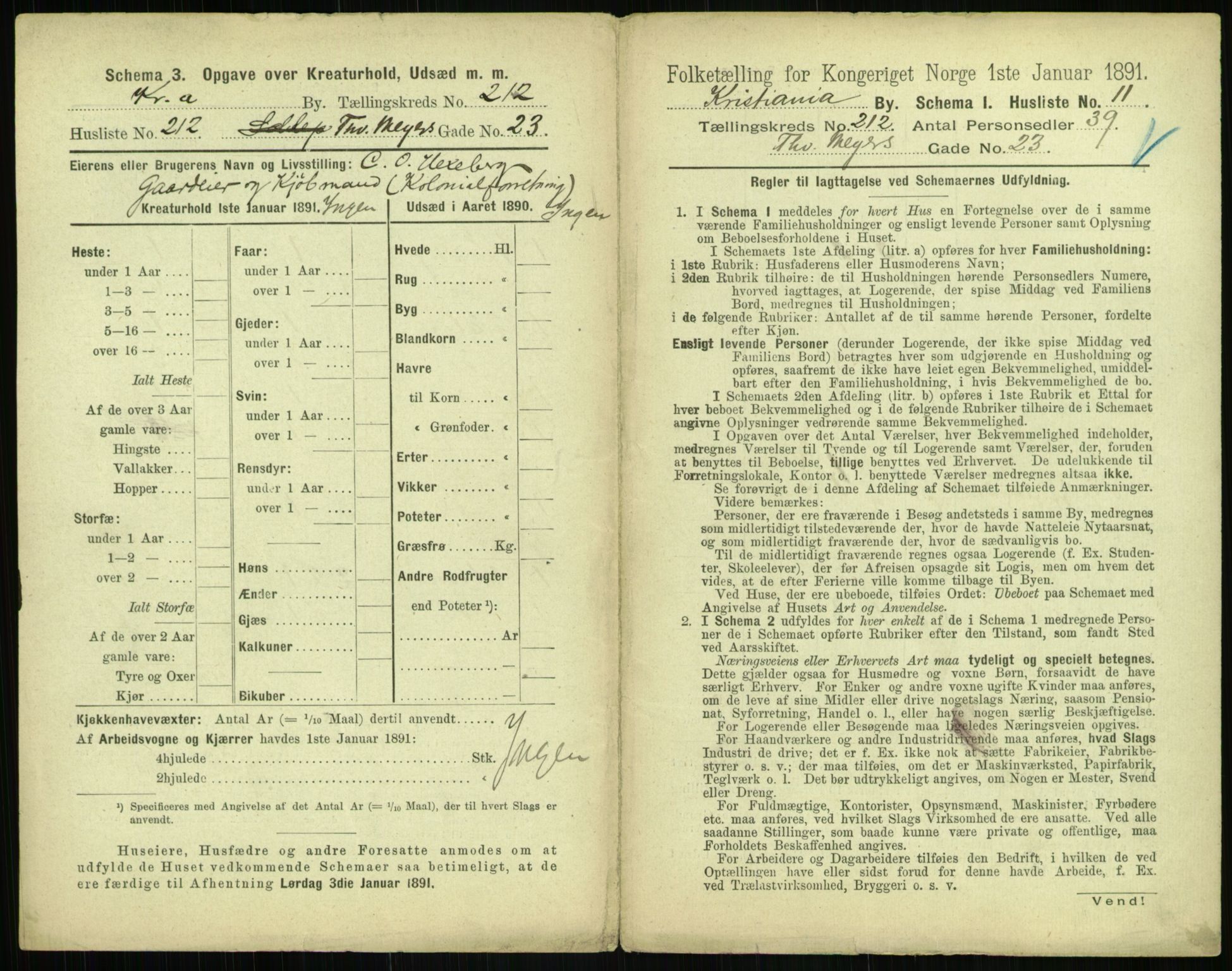 RA, 1891 census for 0301 Kristiania, 1891, p. 126432