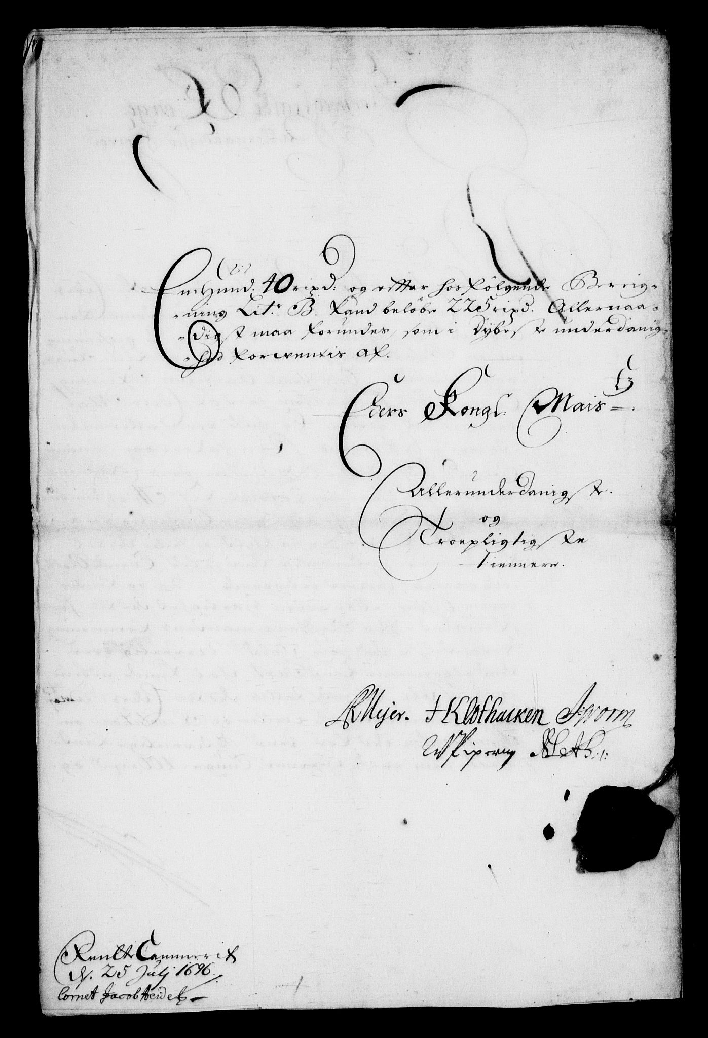 Rentekammeret inntil 1814, Realistisk ordnet avdeling, RA/EA-4070/On/L0013: [Jj 14]: Forskjellige dokumenter om krongodset i Norge, 1672-1722, p. 272