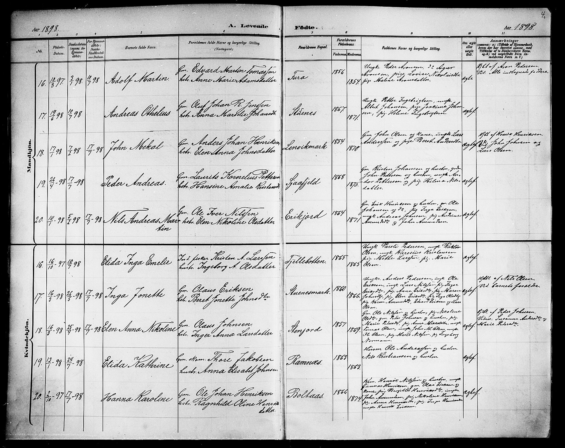 Ministerialprotokoller, klokkerbøker og fødselsregistre - Nordland, AV/SAT-A-1459/863/L0915: Parish register (copy) no. 863C05, 1898-1907, p. 4