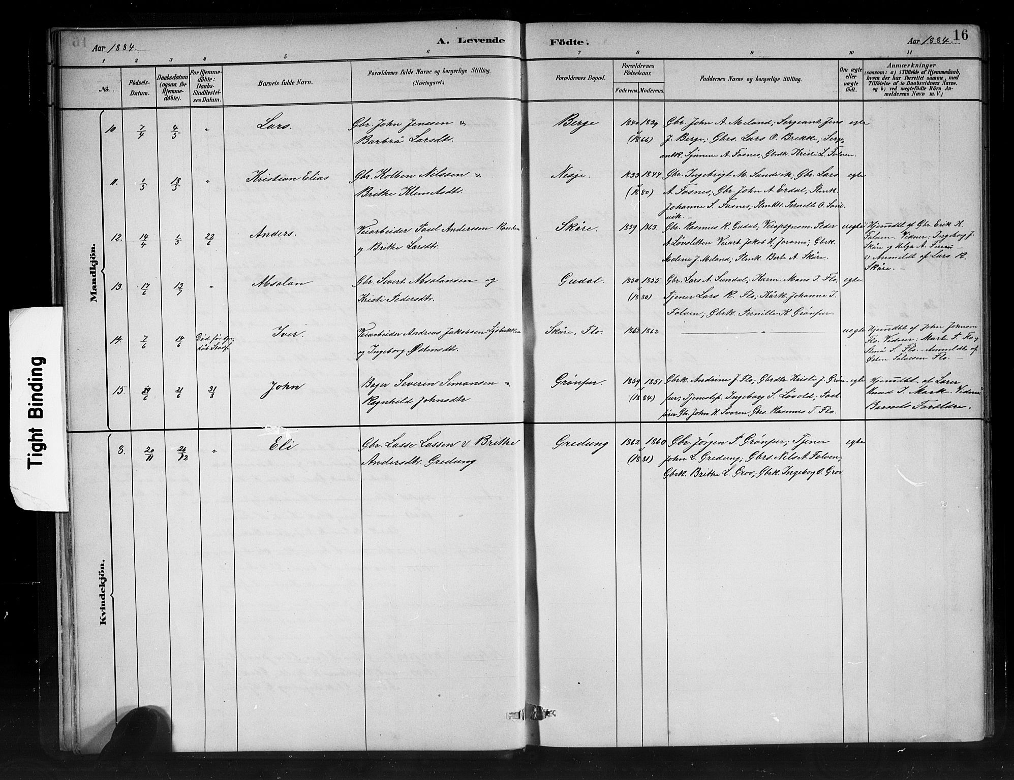 Stryn Sokneprestembete, AV/SAB-A-82501: Parish register (copy) no. C 3, 1881-1905, p. 16