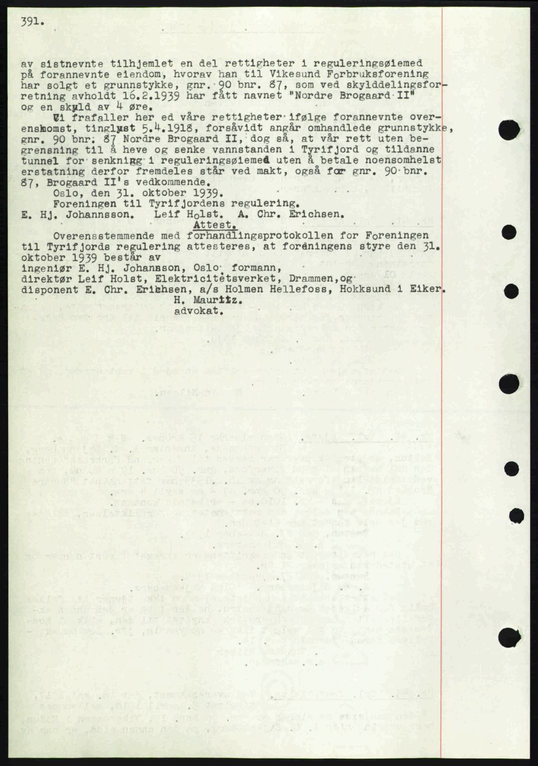 Eiker, Modum og Sigdal sorenskriveri, SAKO/A-123/G/Ga/Gab/L0041: Mortgage book no. A11, 1939-1940, Diary no: : 43/1940