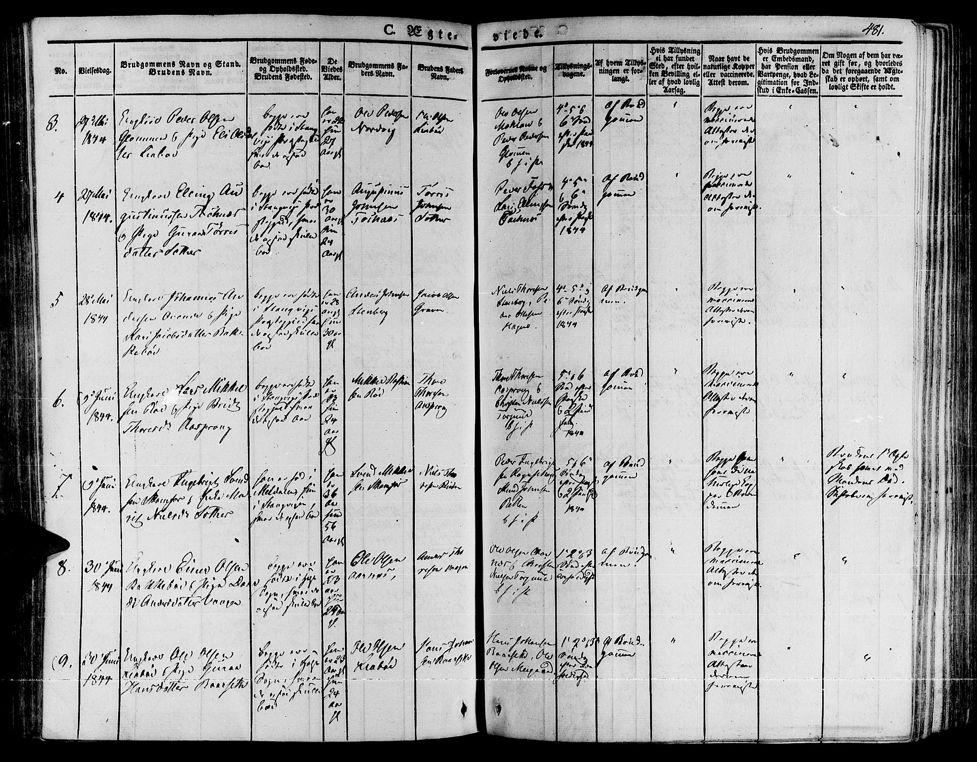 Ministerialprotokoller, klokkerbøker og fødselsregistre - Møre og Romsdal, AV/SAT-A-1454/592/L1025: Parish register (official) no. 592A03 /2, 1831-1849, p. 481