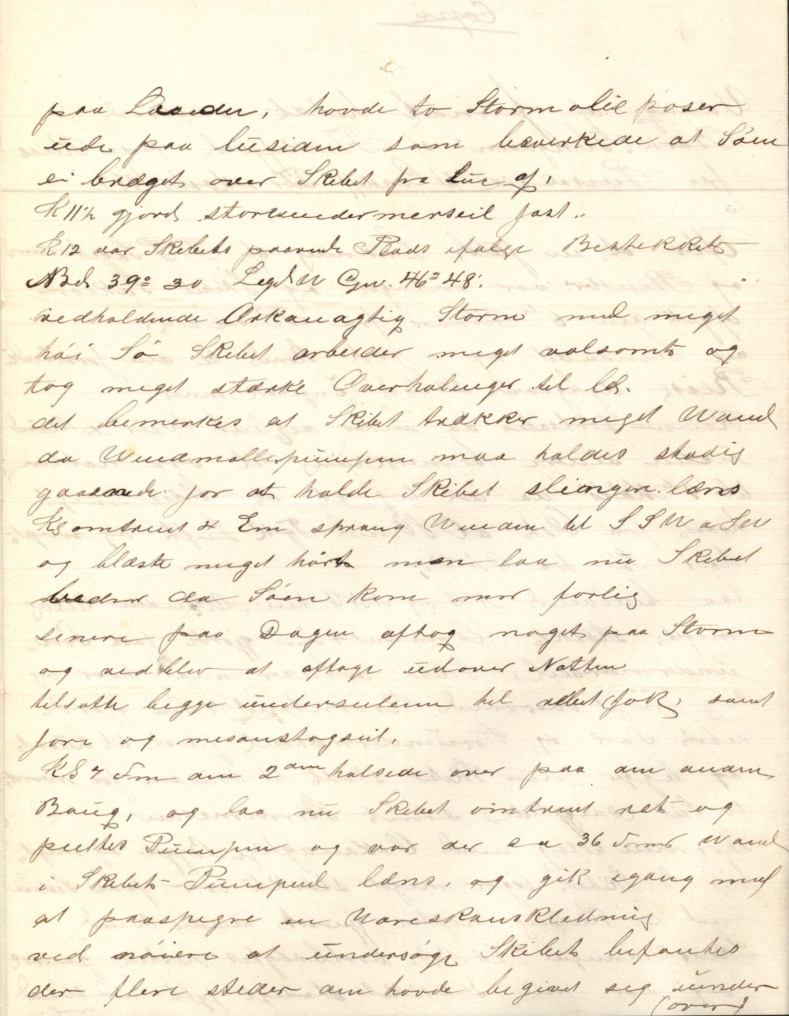 Pa 63 - Østlandske skibsassuranceforening, VEMU/A-1079/G/Ga/L0023/0011: Havaridokumenter / Joanchas, Lympha, Glengarin, Korsvei, Heldine, Sirius, 1889, p. 47