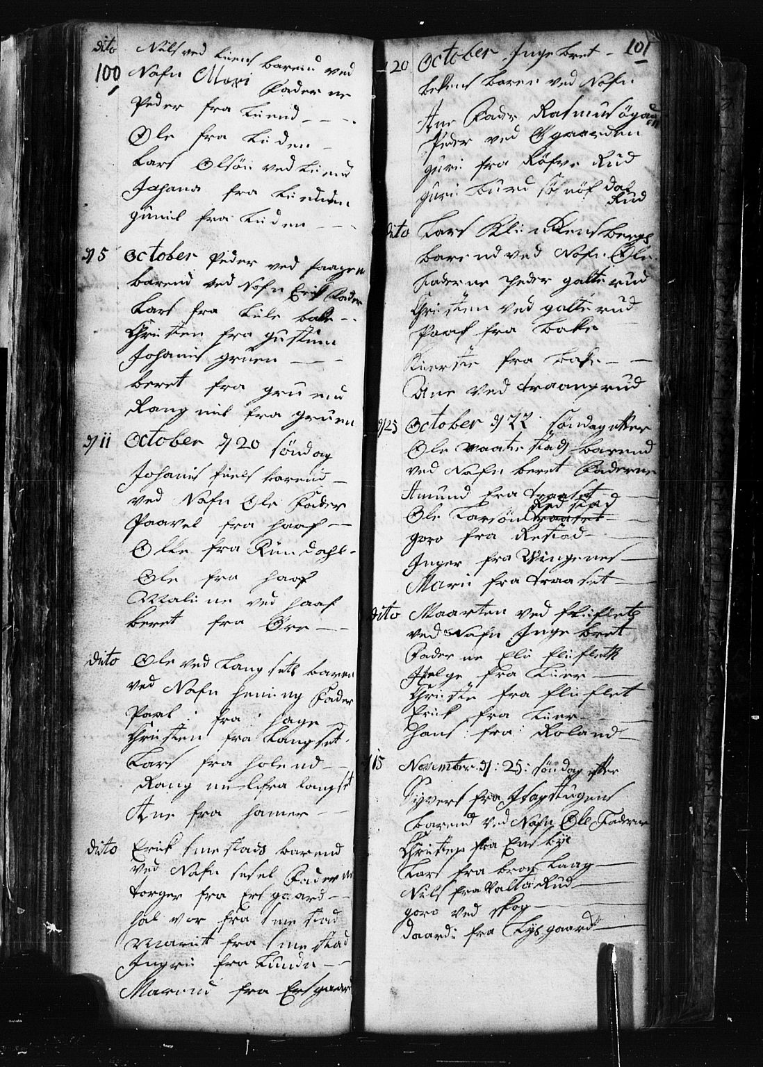 Fåberg prestekontor, AV/SAH-PREST-086/H/Ha/Hab/L0001: Parish register (copy) no. 1, 1727-1767, p. 100-101