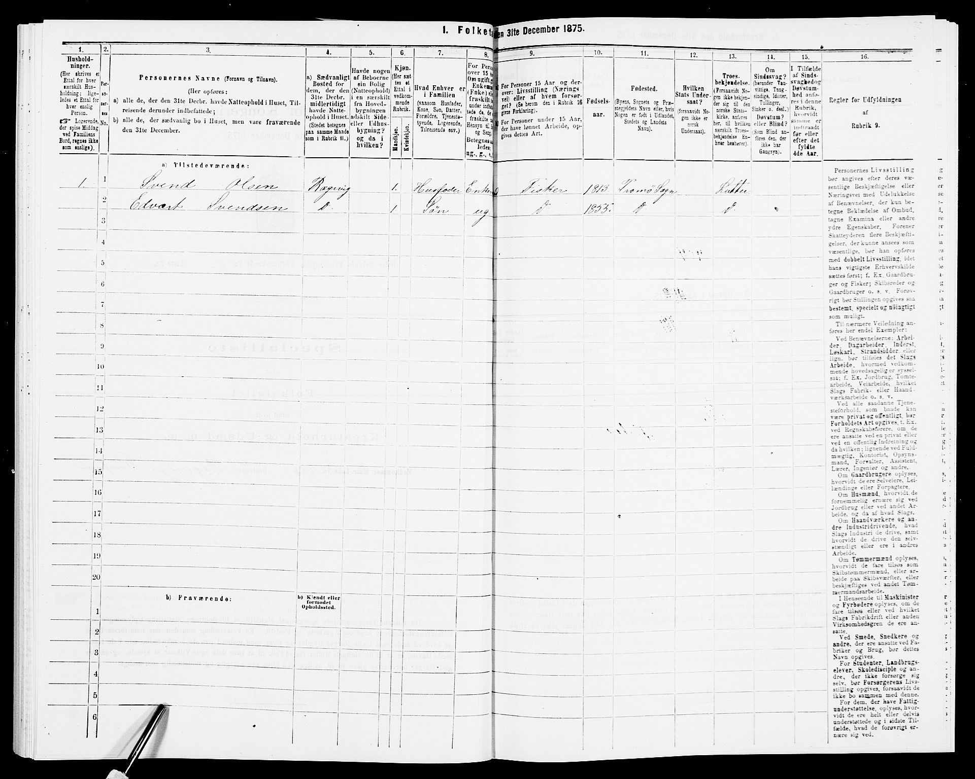SAK, 1875 census for 0918P Austre Moland, 1875, p. 2117