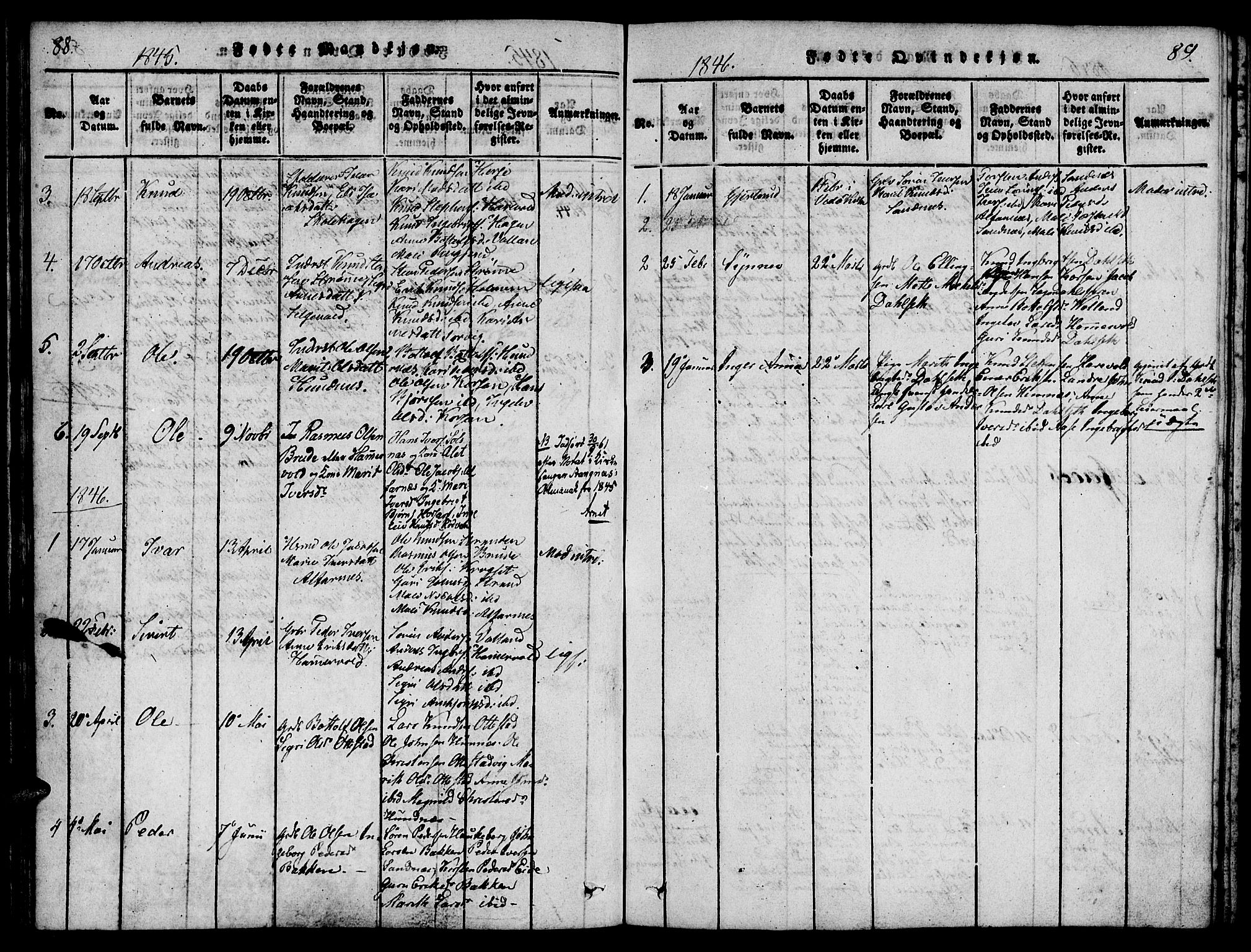 Ministerialprotokoller, klokkerbøker og fødselsregistre - Møre og Romsdal, AV/SAT-A-1454/548/L0612: Parish register (official) no. 548A01, 1818-1846, p. 88-89