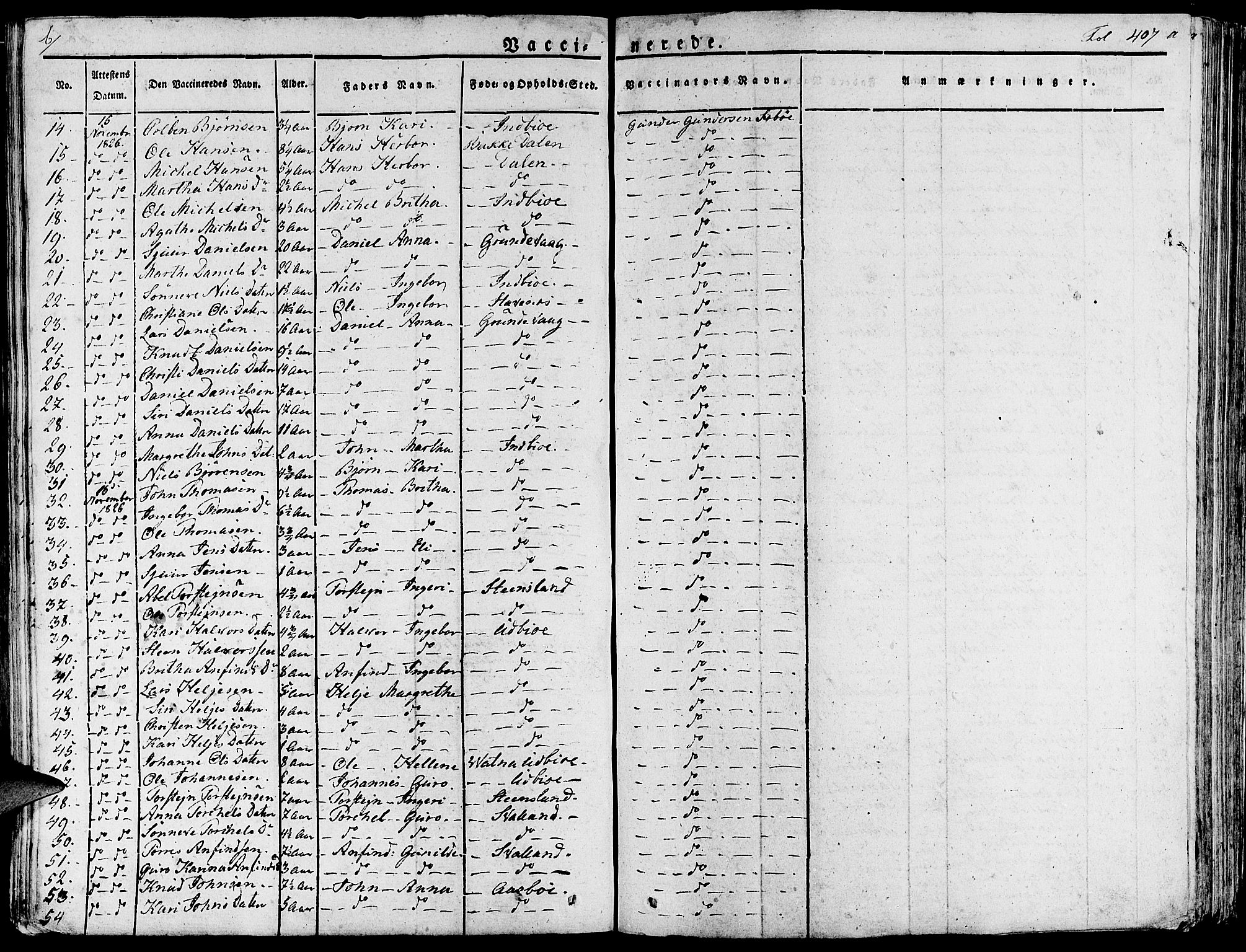 Fjelberg sokneprestembete, AV/SAB-A-75201/H/Haa: Parish register (official) no. A 5, 1822-1834, p. 407