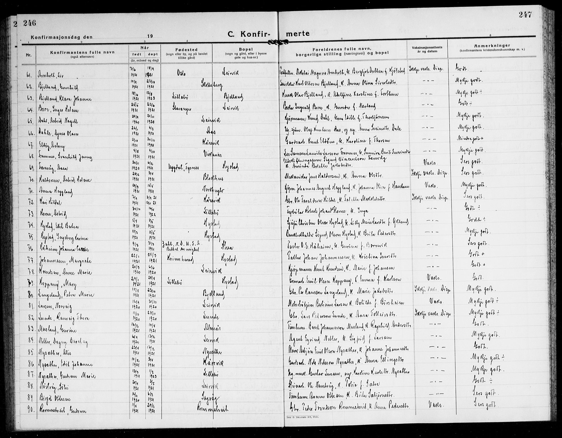 Stord sokneprestembete, AV/SAB-A-78201/H/Hab: Parish register (copy) no. A 5, 1933-1945, p. 246-247