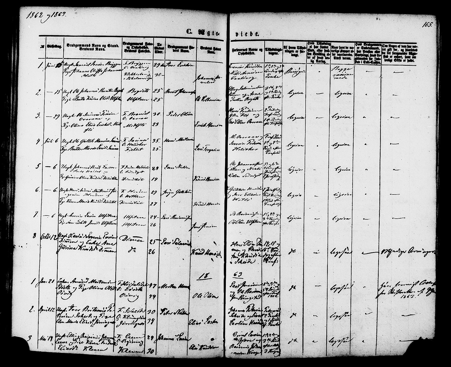 Ministerialprotokoller, klokkerbøker og fødselsregistre - Møre og Romsdal, AV/SAT-A-1454/509/L0105: Parish register (official) no. 509A03, 1848-1882, p. 165