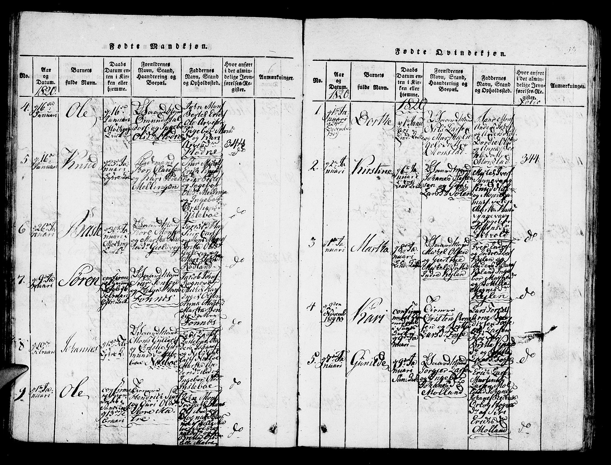 Lindås Sokneprestembete, SAB/A-76701/H/Haa: Parish register (official) no. A 7, 1816-1823, p. 53