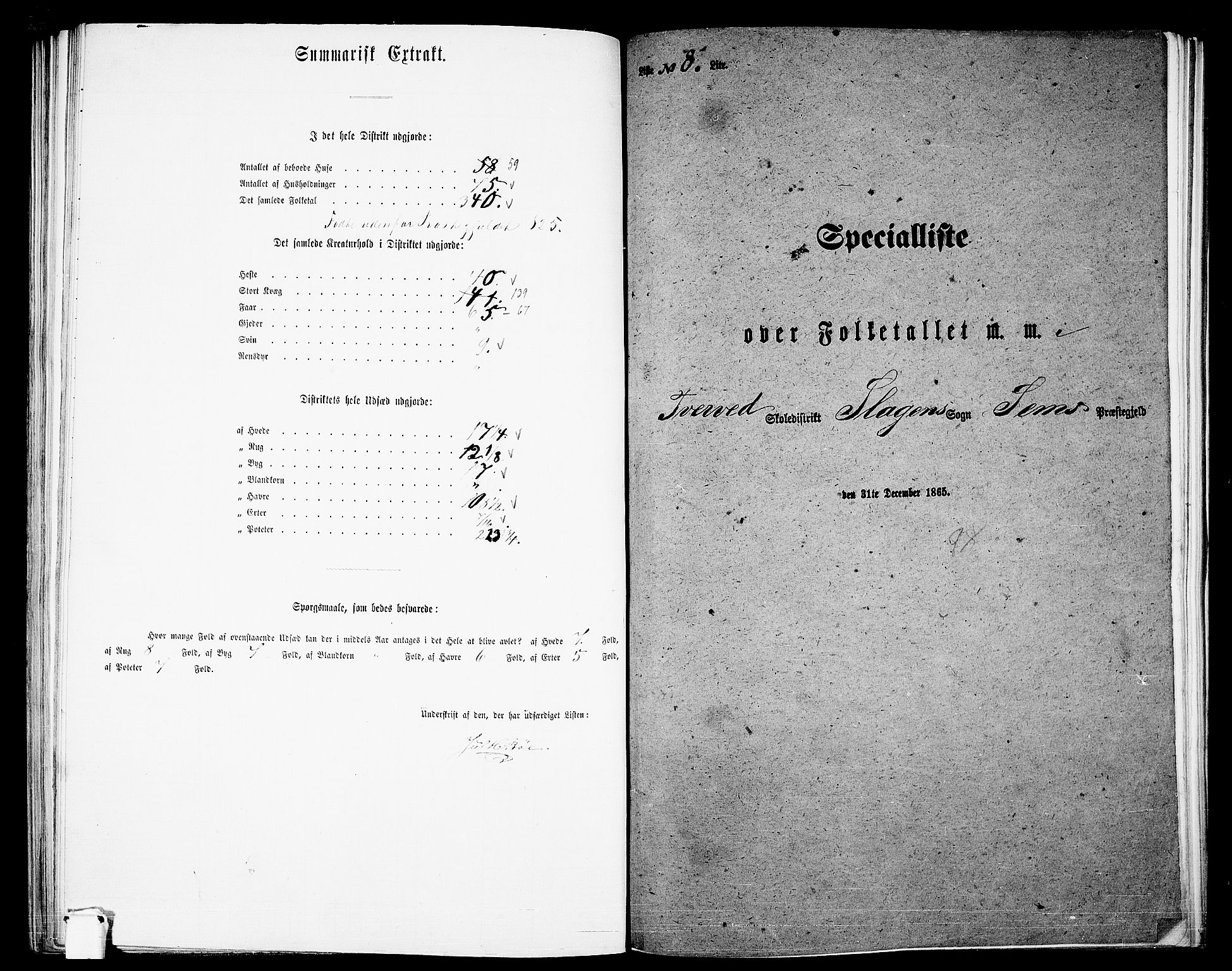 RA, 1865 census for Sem, 1865, p. 141